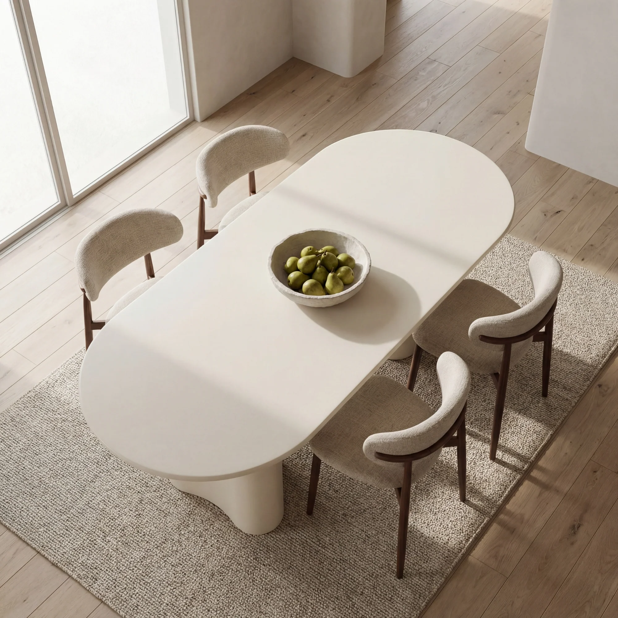 Marina 220cm Oval Dining Table Ivory White - Image 4