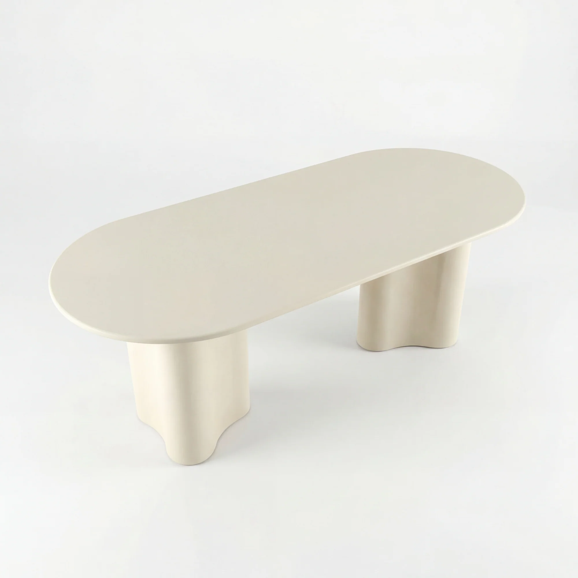Marina 220cm Oval Dining Table Ivory White - Image 6