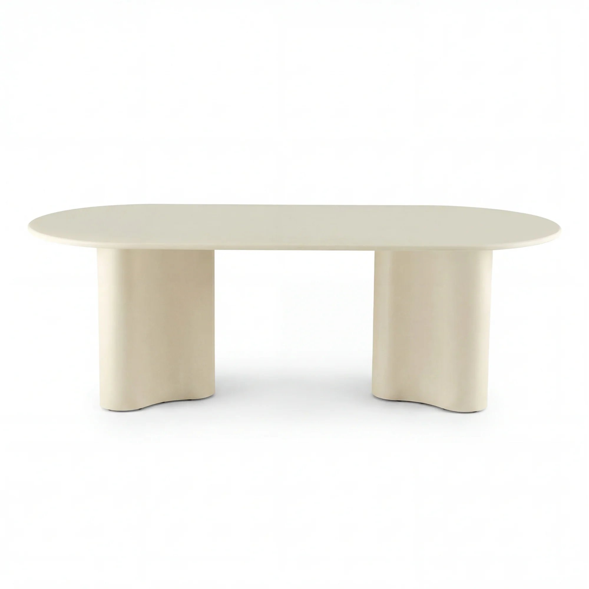 Marina 220cm Oval Dining Table Ivory White - Image 7