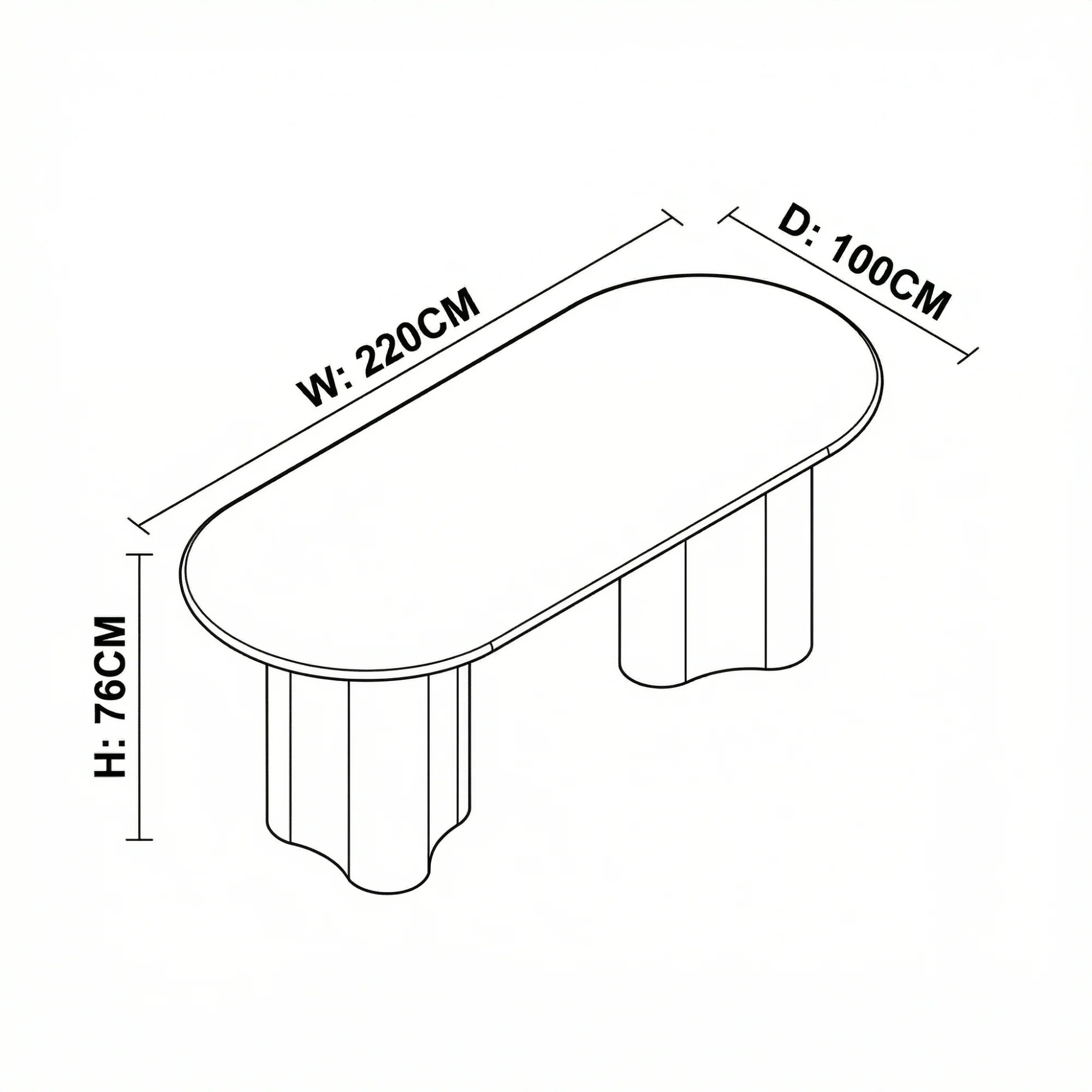 Marina 220cm Oval Dining Table Ivory White - Image 8