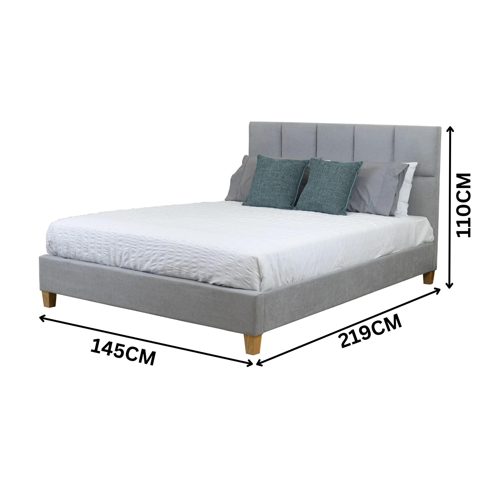 Marley Double Bed Frame Grey - Image 3