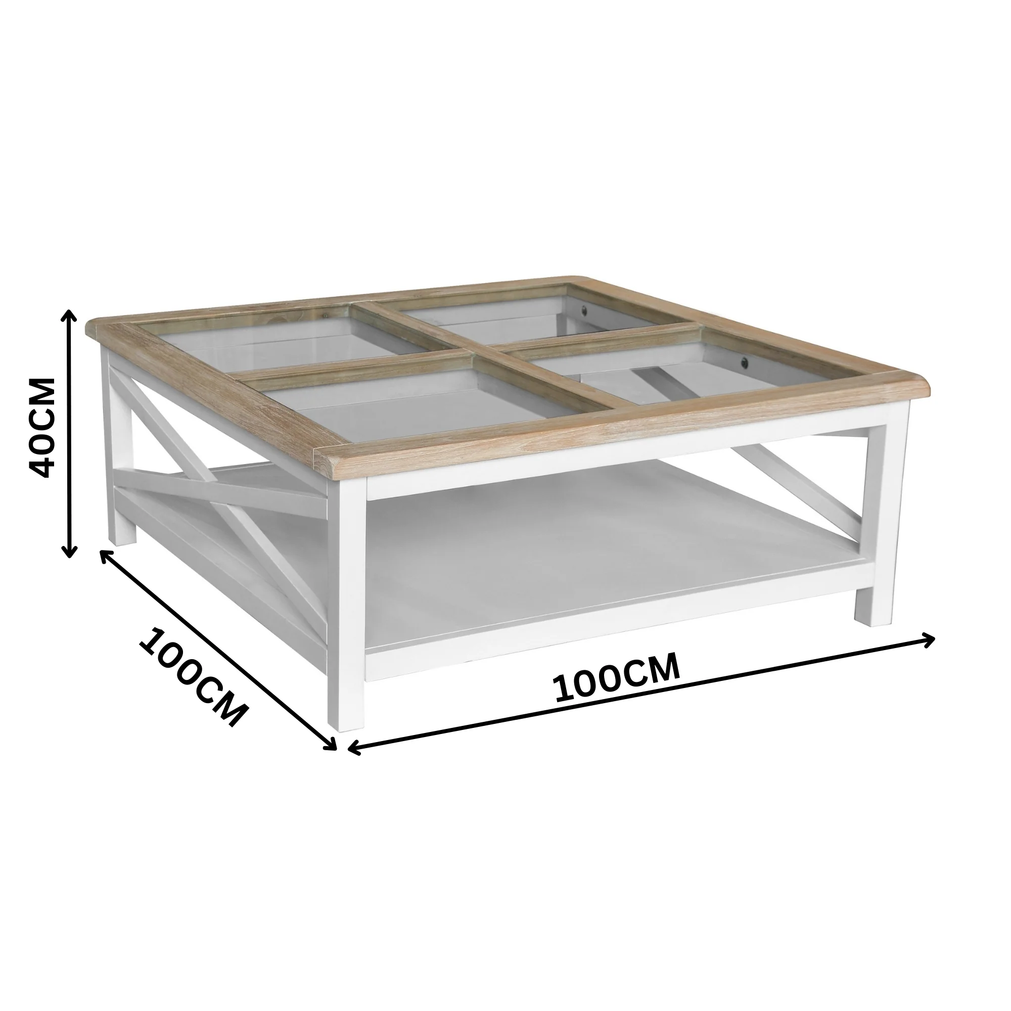 Marmalade Hampton 100cm Square Coffee Table White Oak - Image 2