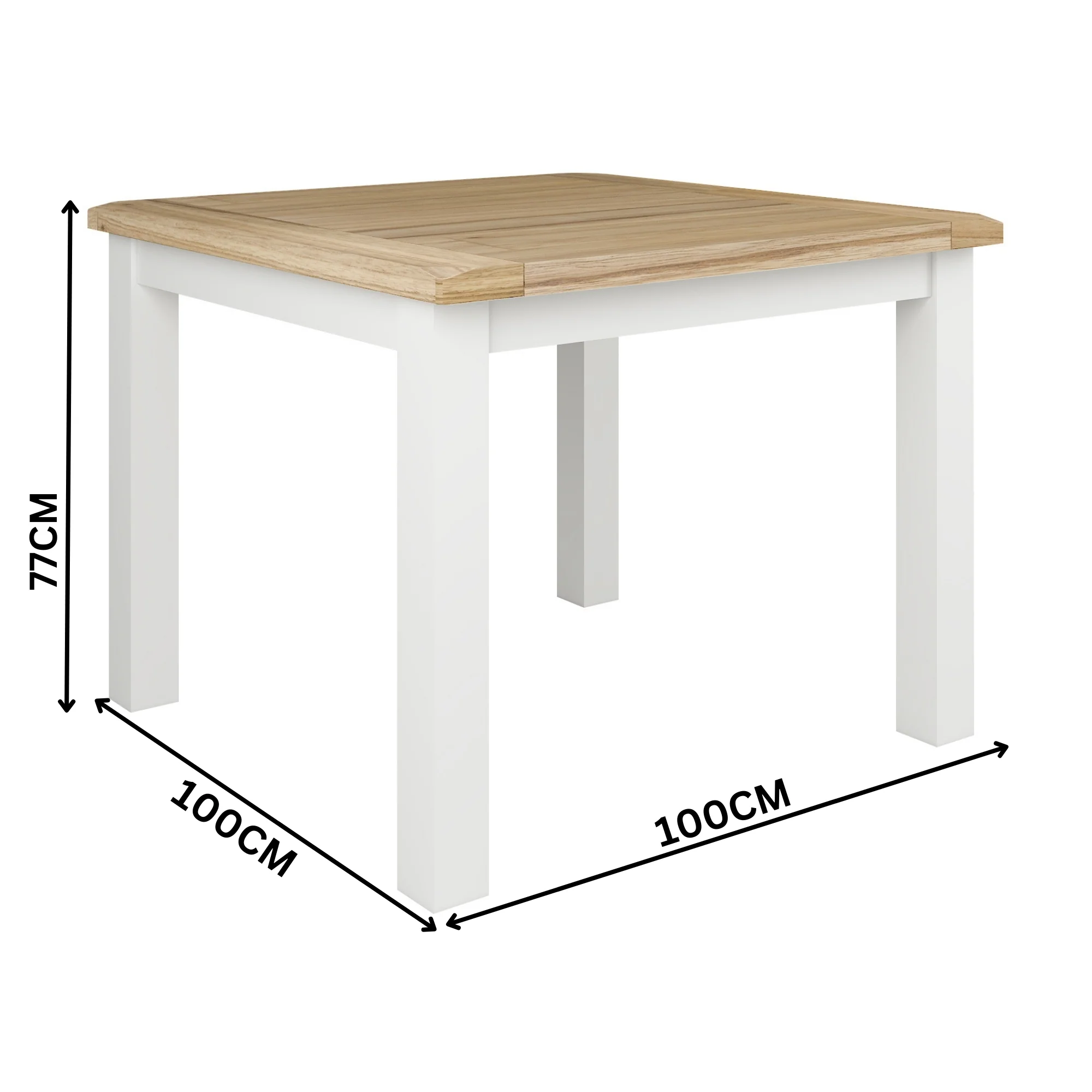 Marmalade Hampton 100cm Square Dining Table White Oak - Image 2