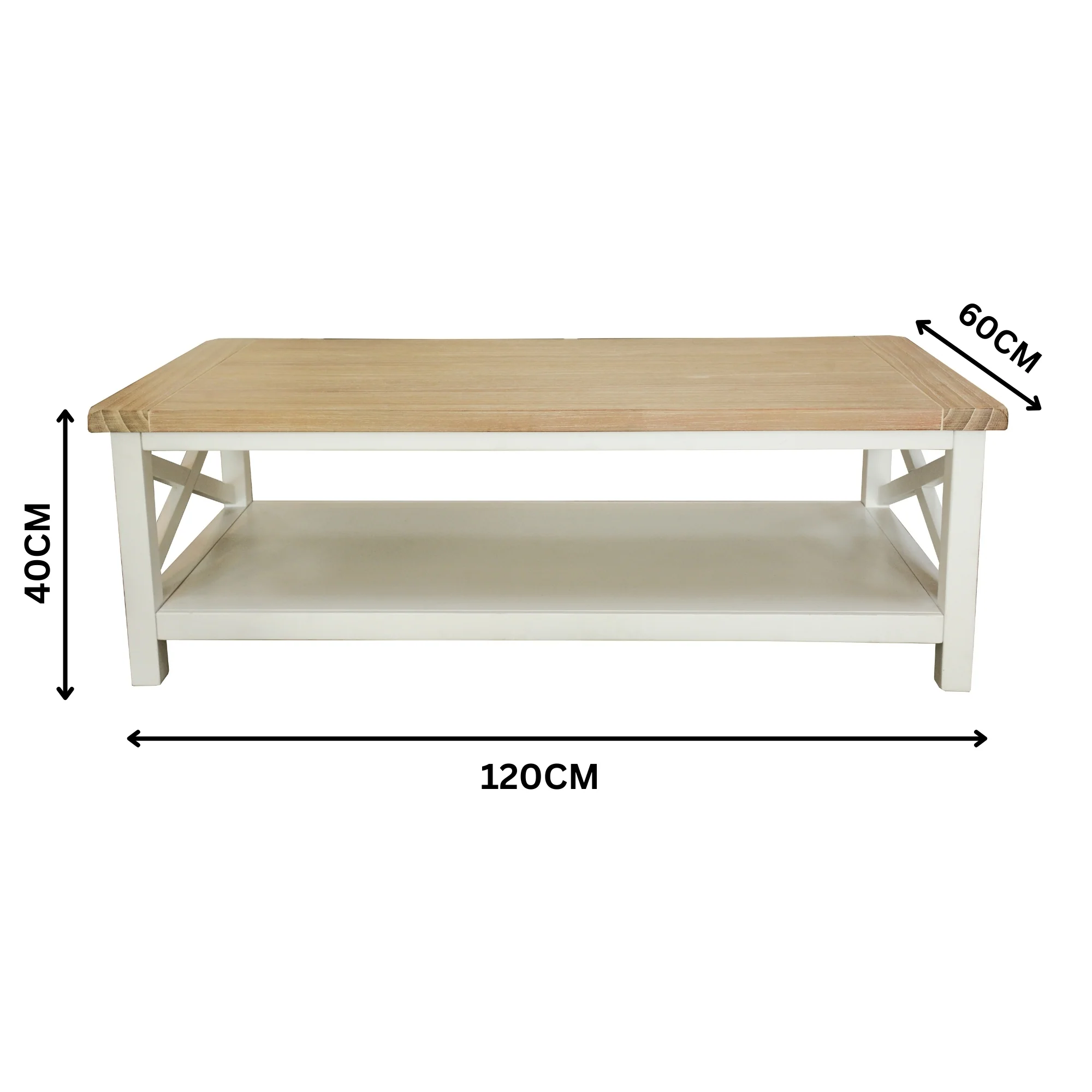 Marmalade Hampton 120cm Coffee Table White Oak - Image 2