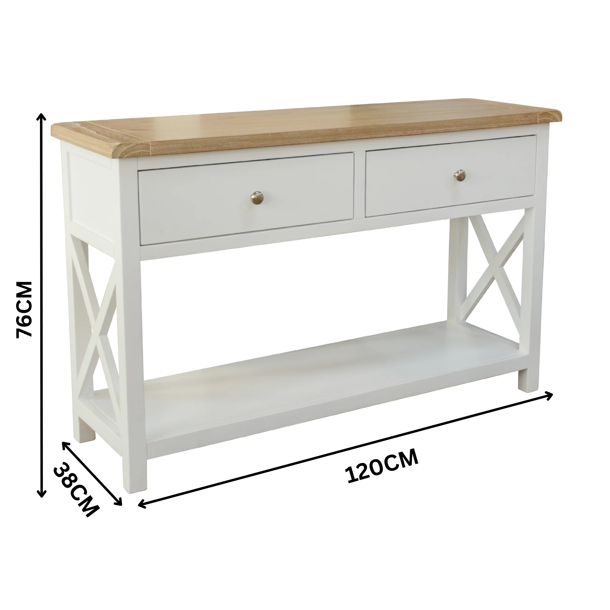 Marmalade Hampton 120cm Console Table White Oak - Image 3