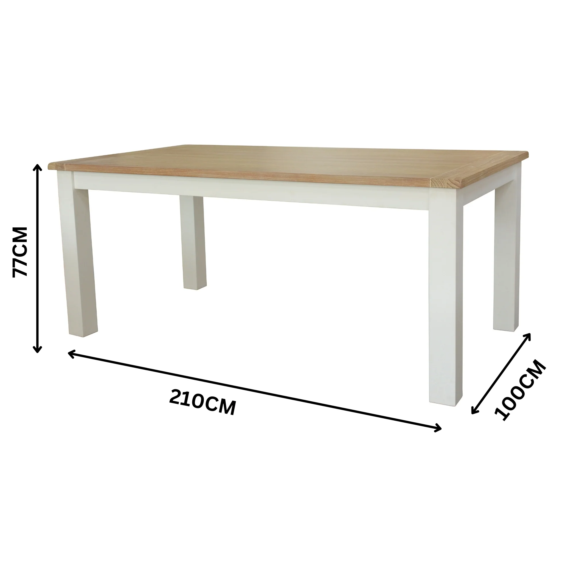 Marmalade Hampton 210cm Dining Table White Oak - Image 2
