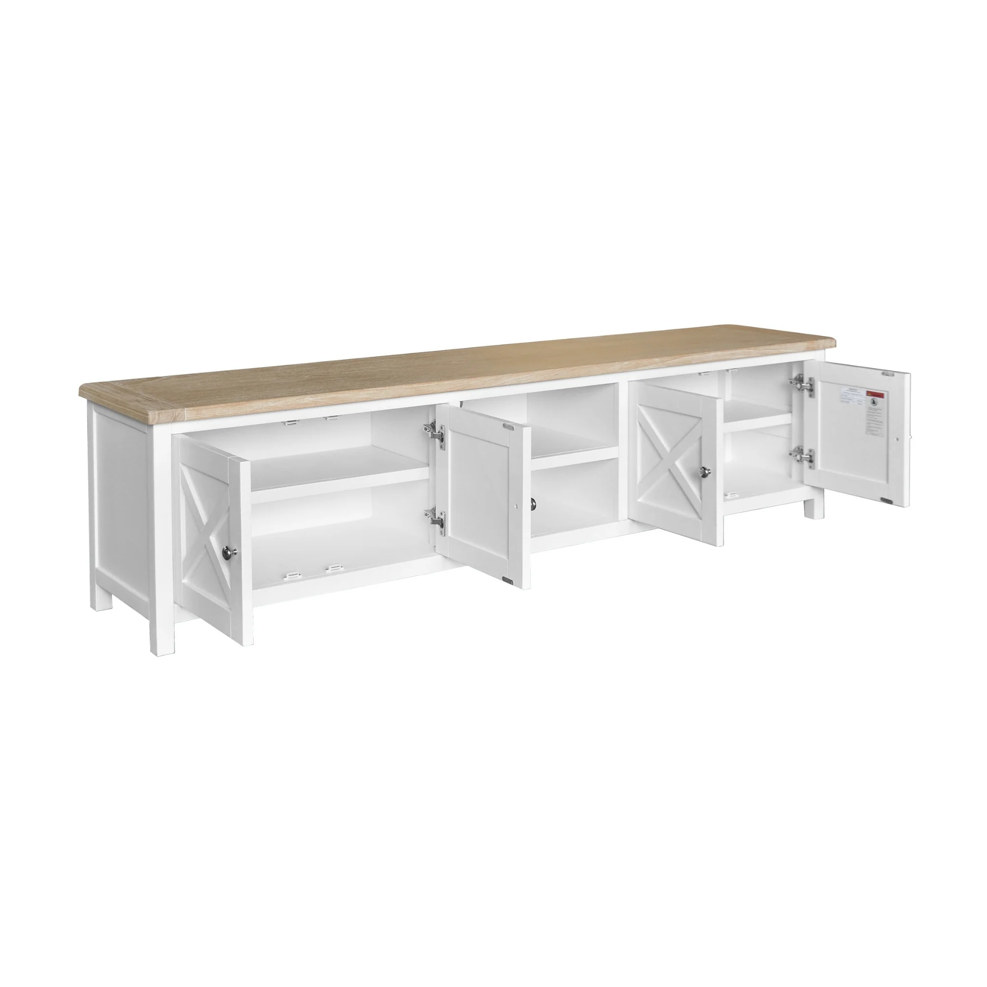 Marmalade Hampton 210cm ETU Entertainment TV Unit White Oak - Image 3