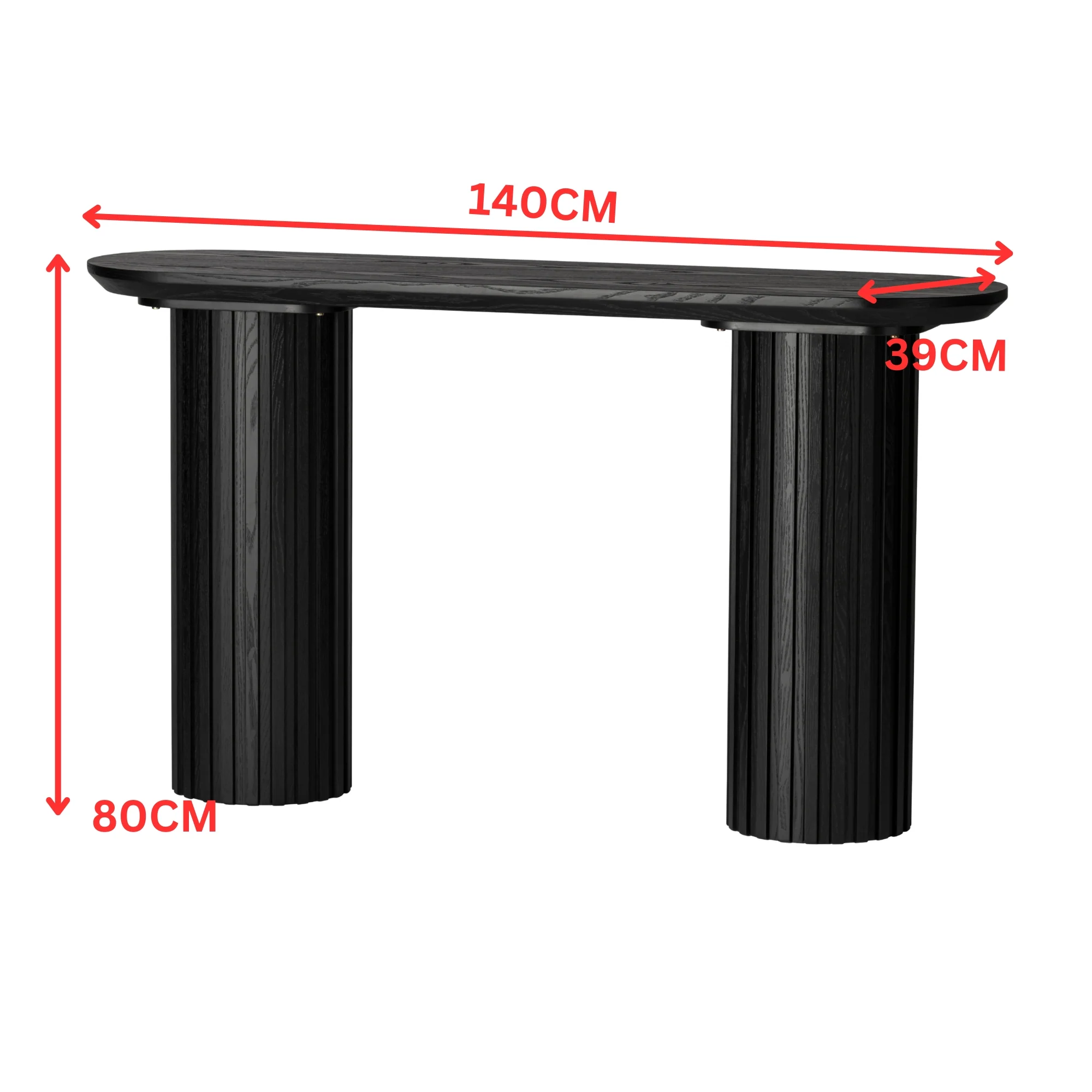 Vanessa 140cm Console Hallway Entrance Table Black - Image 2