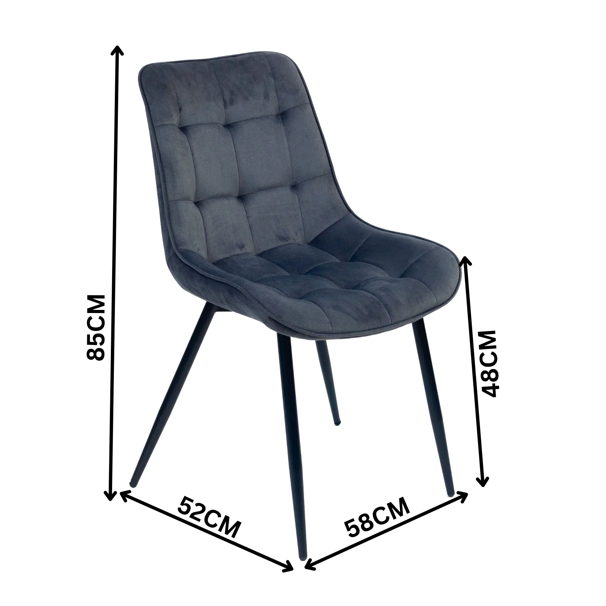 Mary 2pc Set Fabric Dining Chair Grey - Image 3