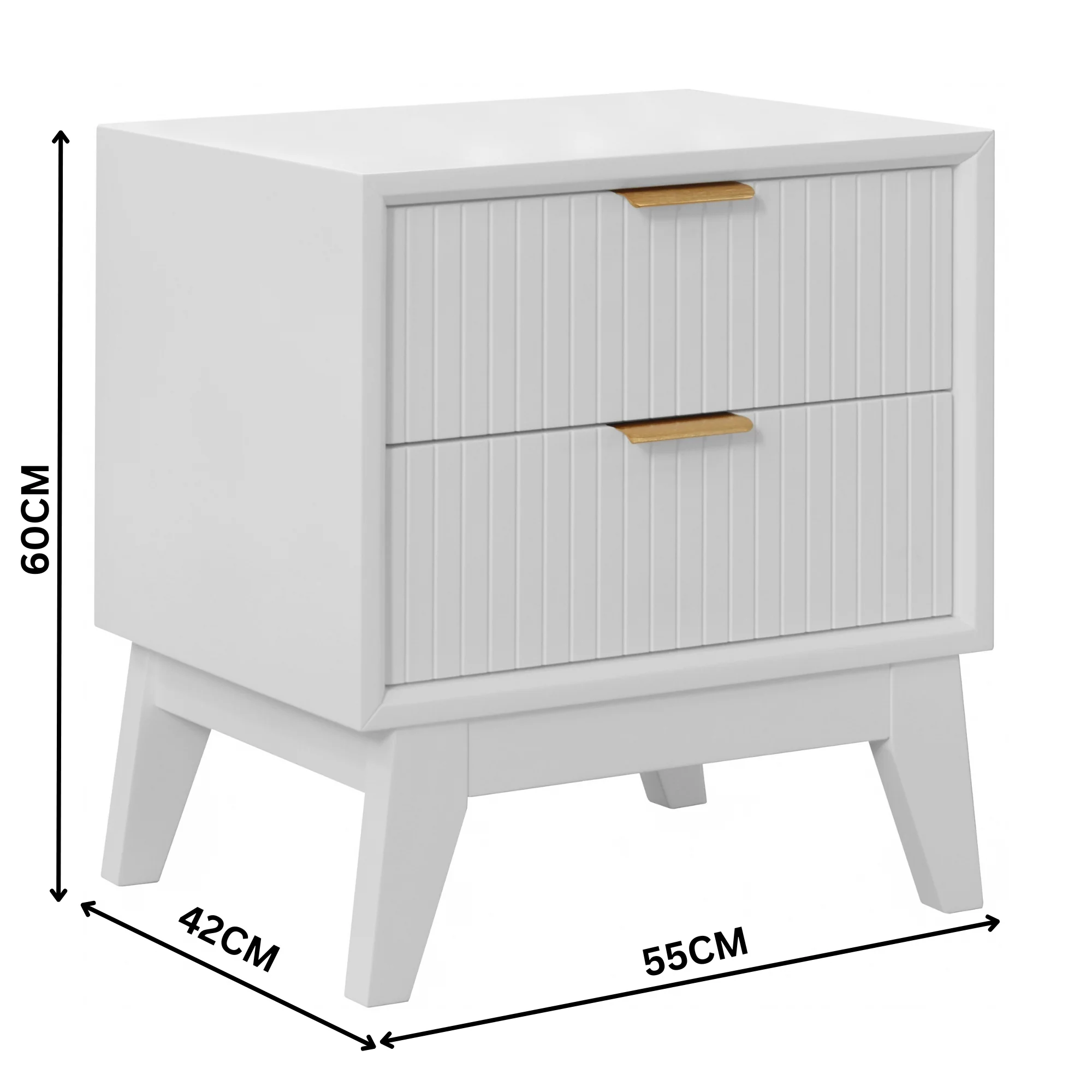 Matilda 4pc King Bed Suite Bedside Tallboy Frame Set White - Image 6