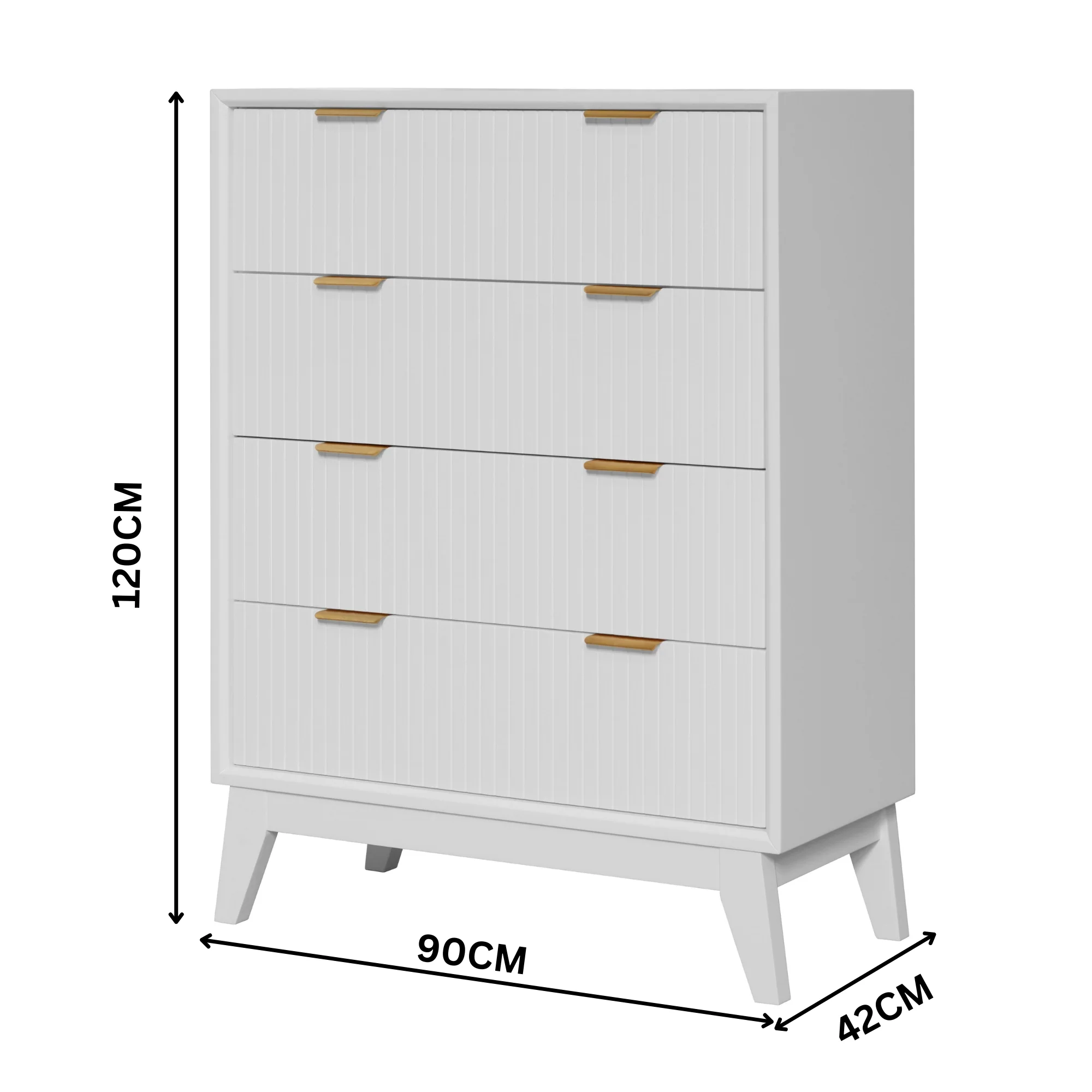 Matilda 4pc King Bed Suite Bedside Tallboy Frame Set White - Image 7