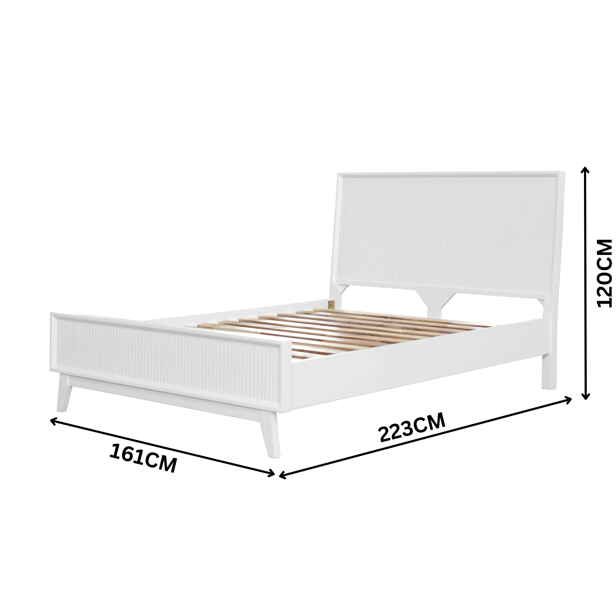 Matilda Queen Bed Frame White - Image 3