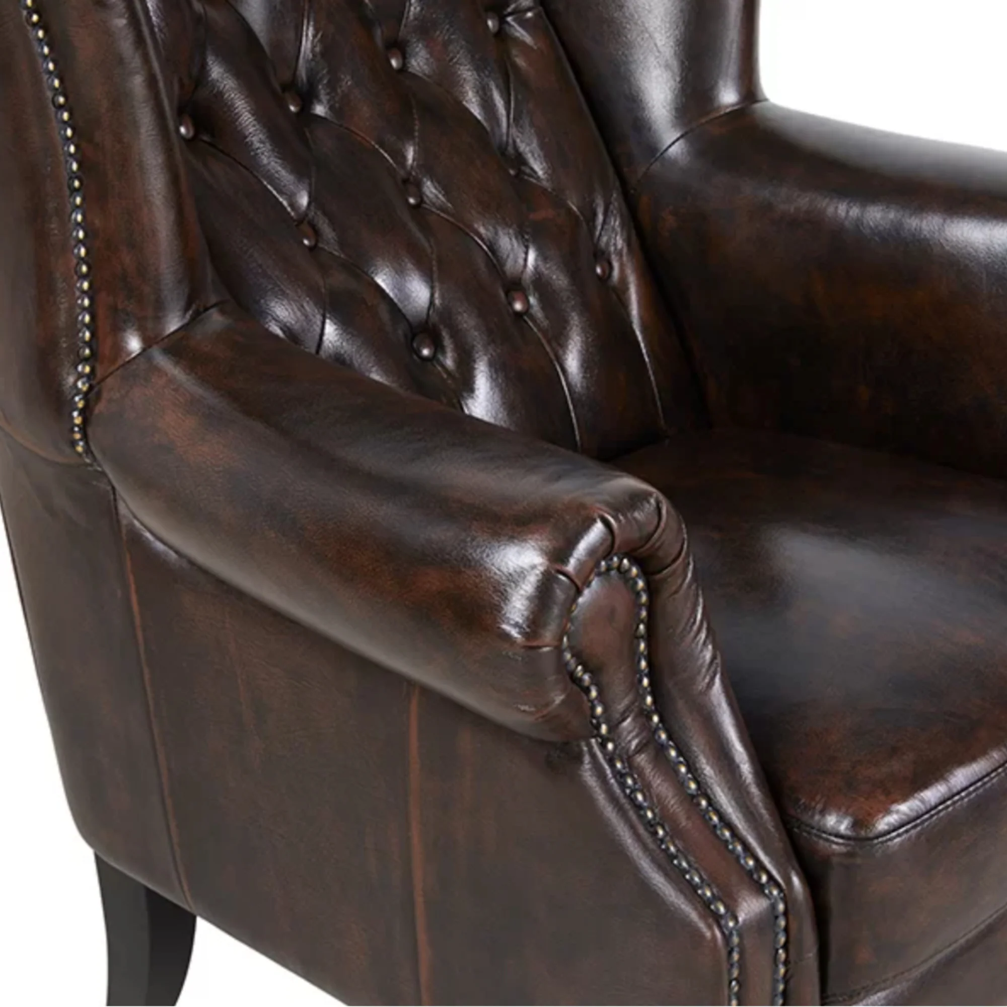 Alastair Leather Armchair Ottoman - Image 22