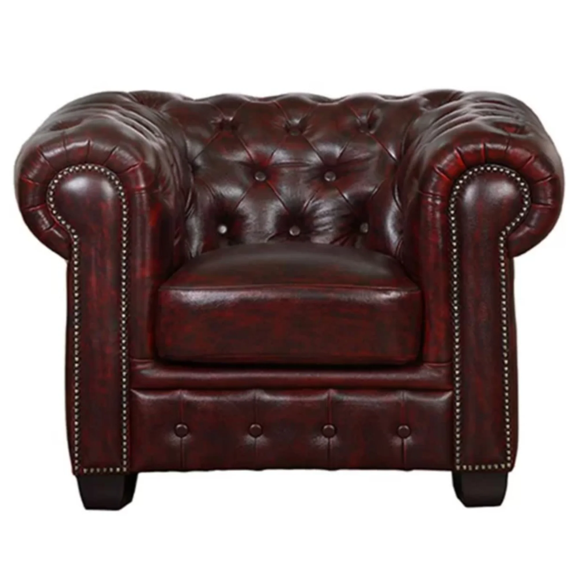 Alastair Leather Armchair Ottoman - Image 3