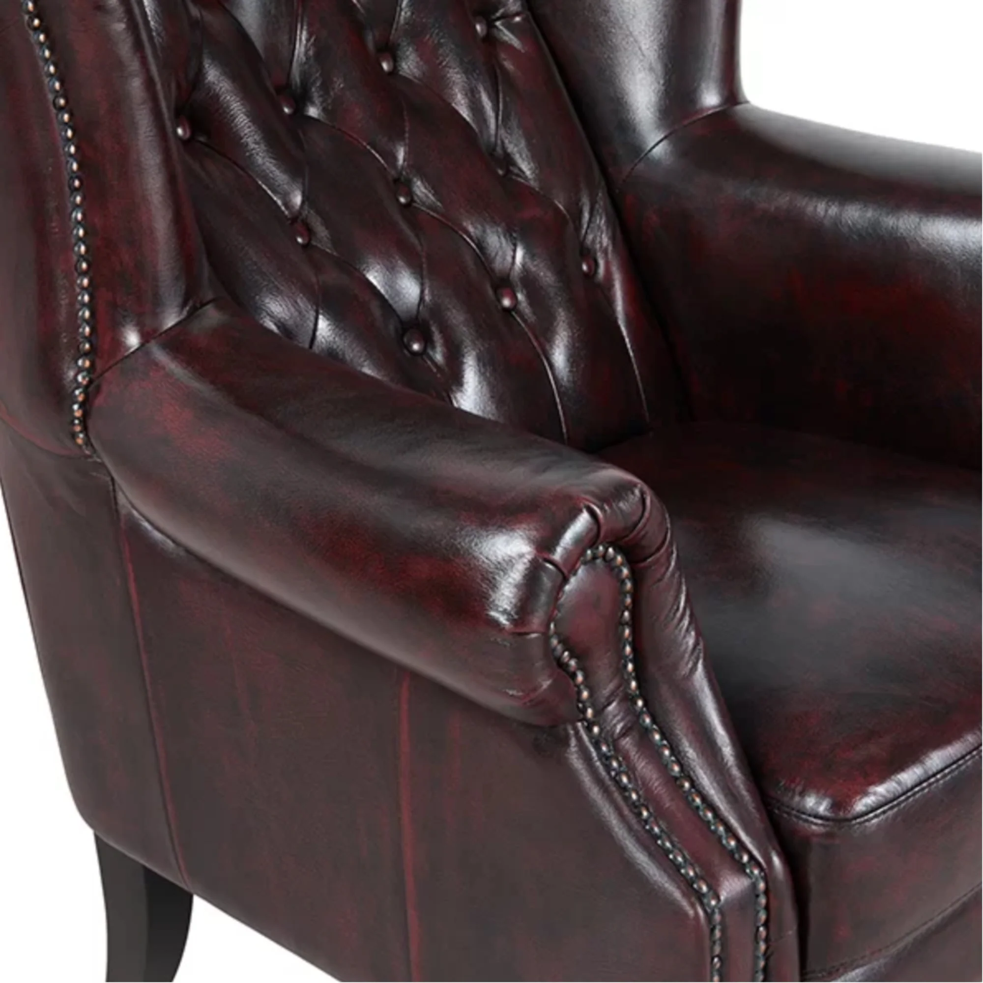 Alastair Leather Armchair Ottoman - Image 7