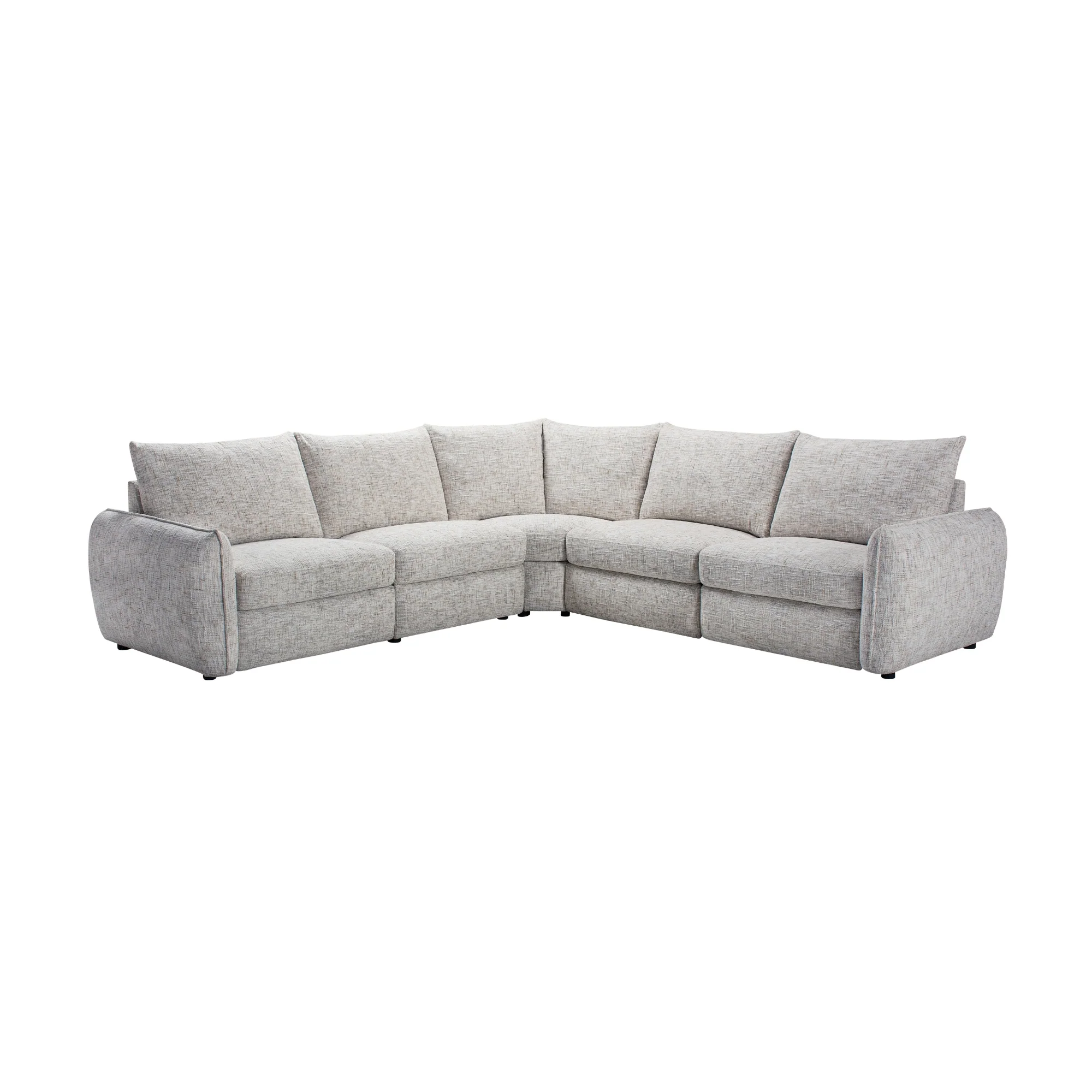 Milano 4 Seater Corner Fabric Sofa Electric Recliner Lounge Beige - Image 2