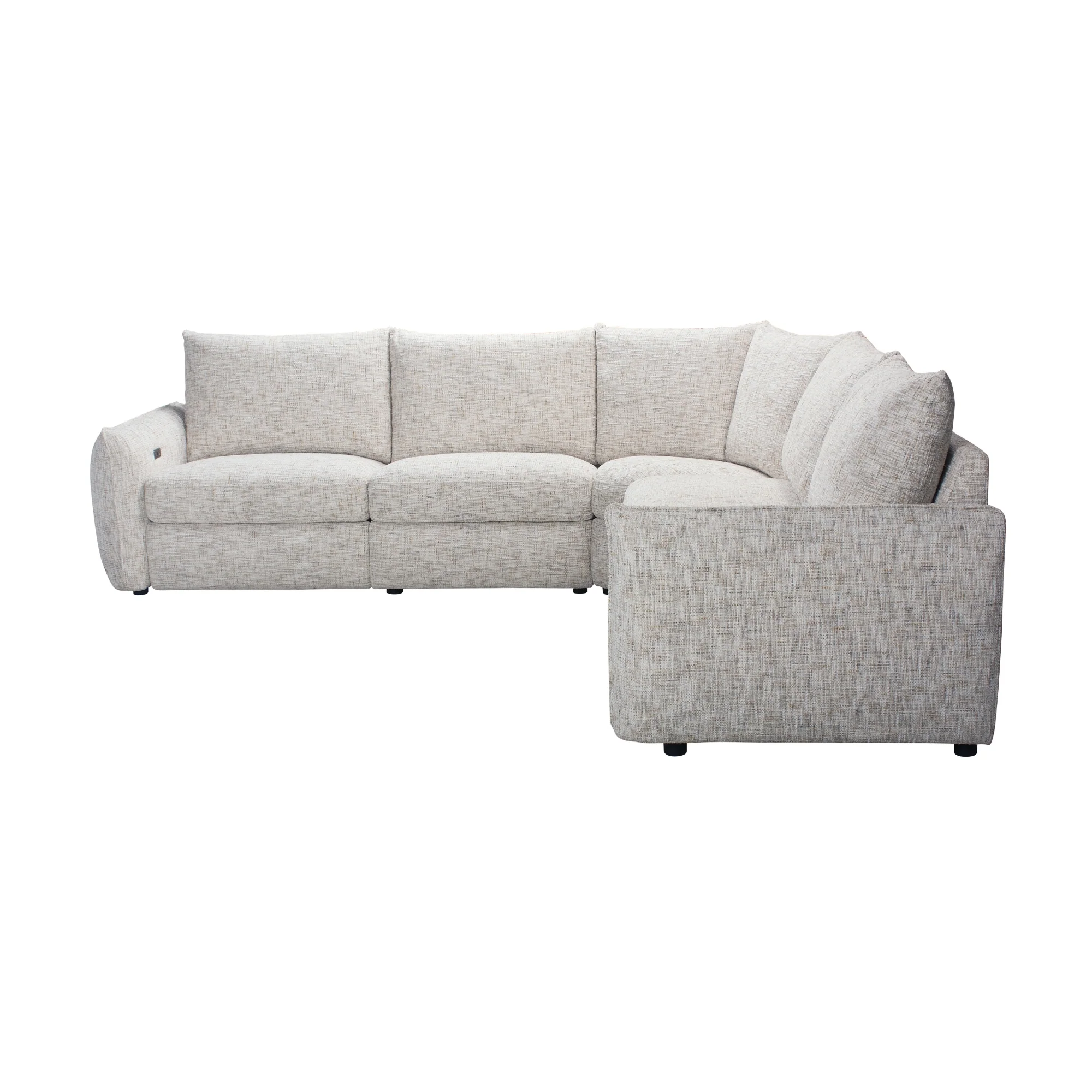 Milano 4 Seater Corner Fabric Sofa Electric Recliner Lounge Beige - Image 4