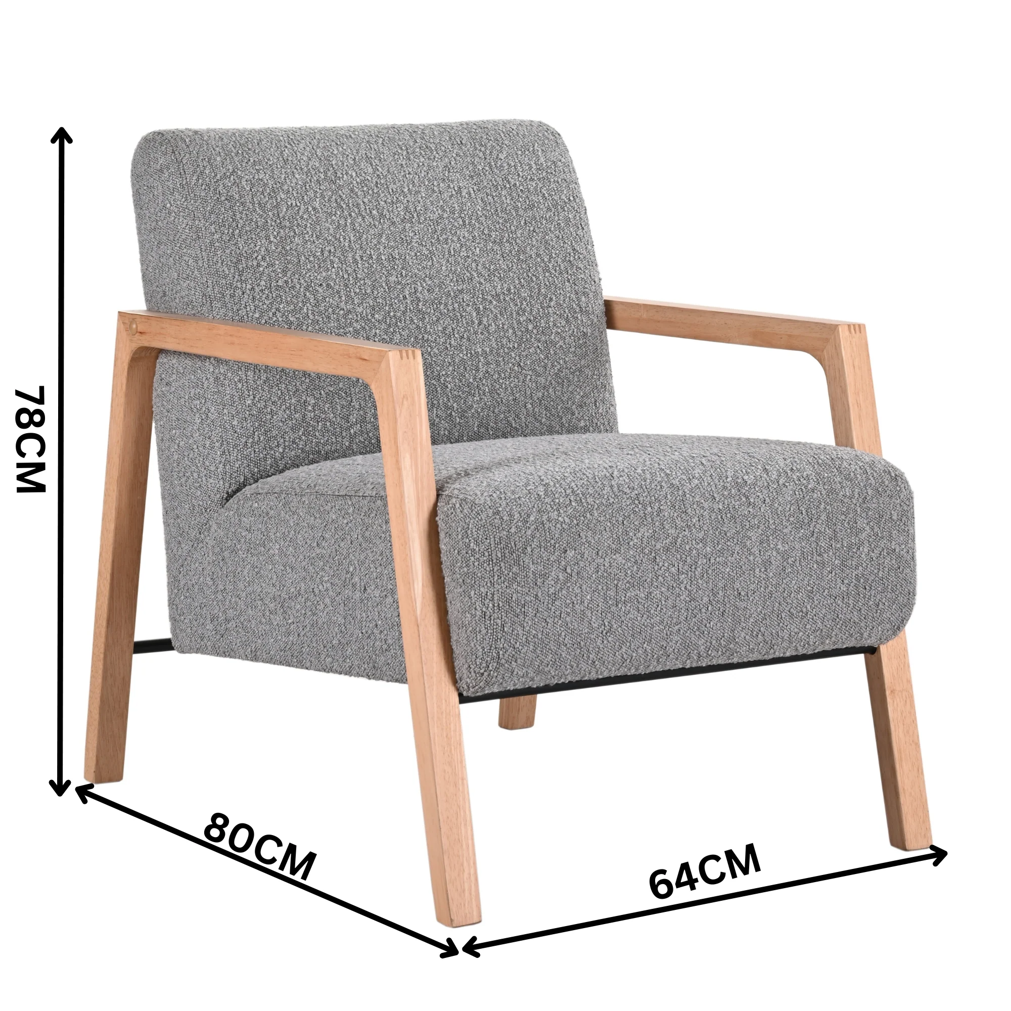 Milano Fabric Armchair Grey - Image 3