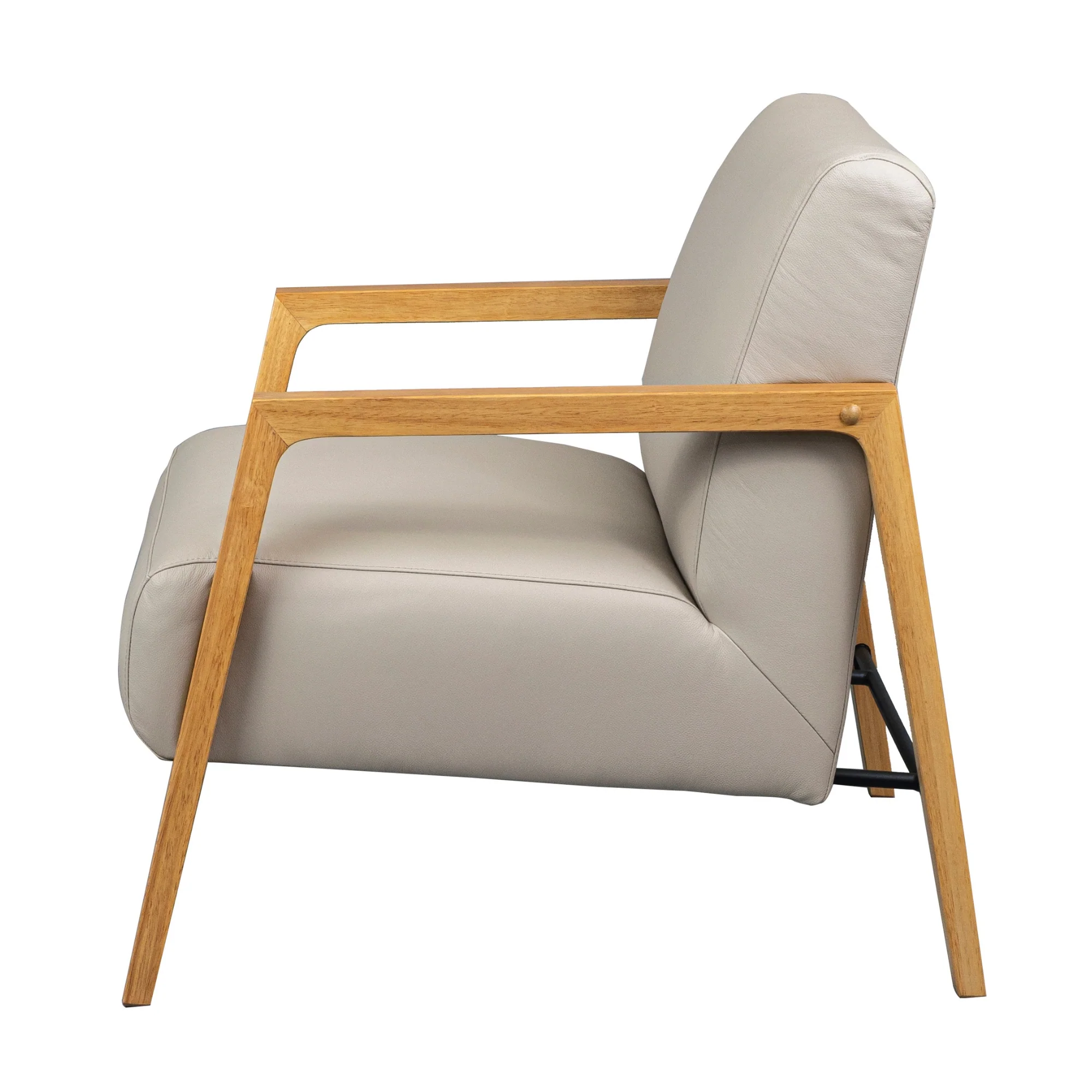Milano Leather Armchair Wheat Grey - Image 4