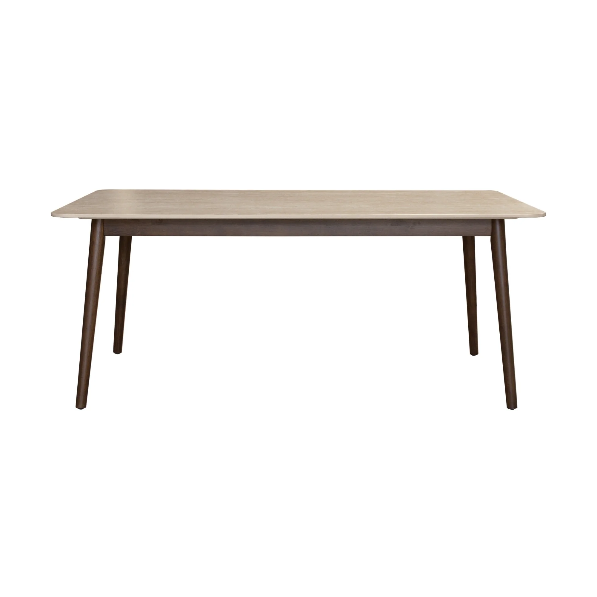 Milo 180cm Dining Table Sintered Stone Travertine Top Walnut - Image 2