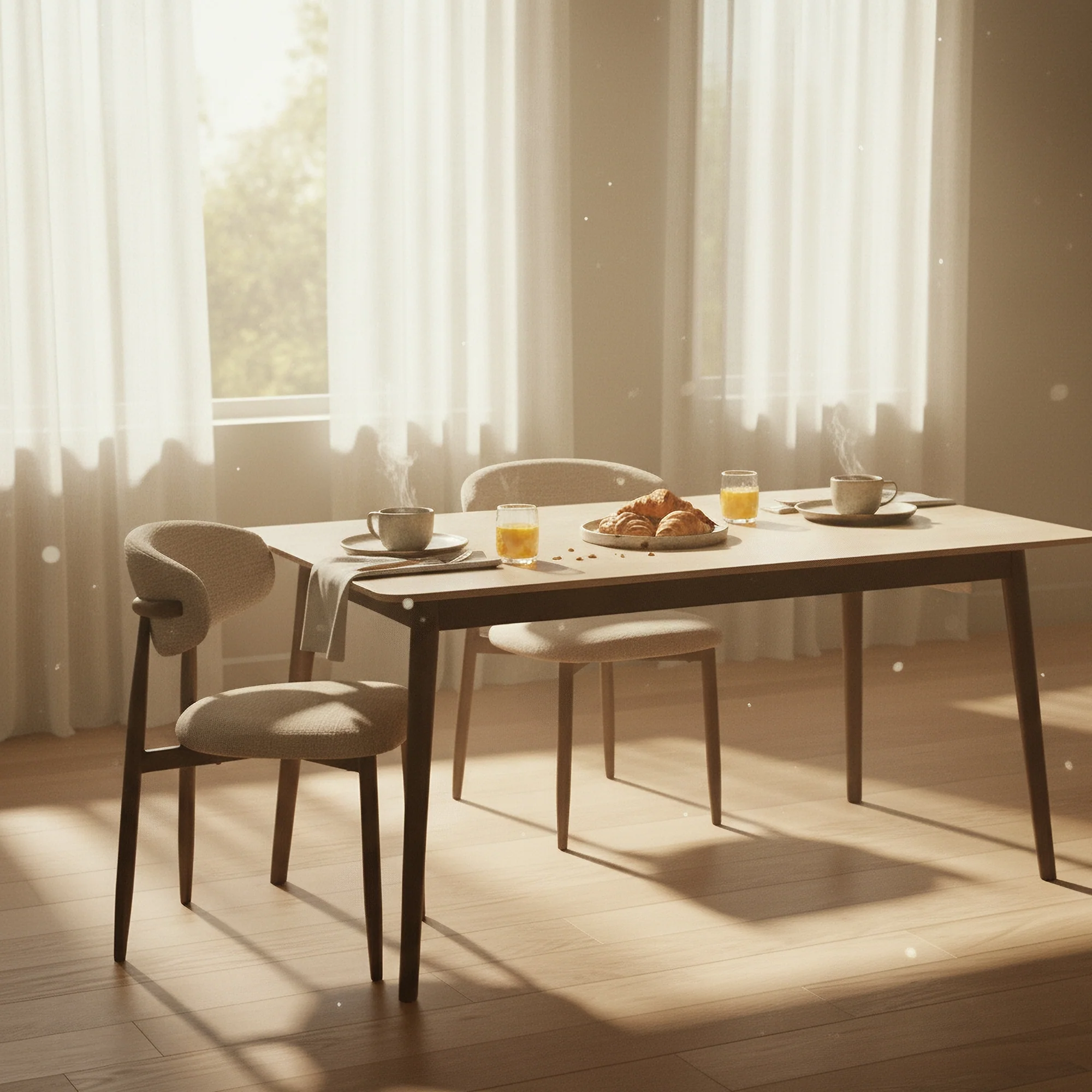 Milo 180cm Dining Table Sintered Stone Travertine Top Walnut - Image 4