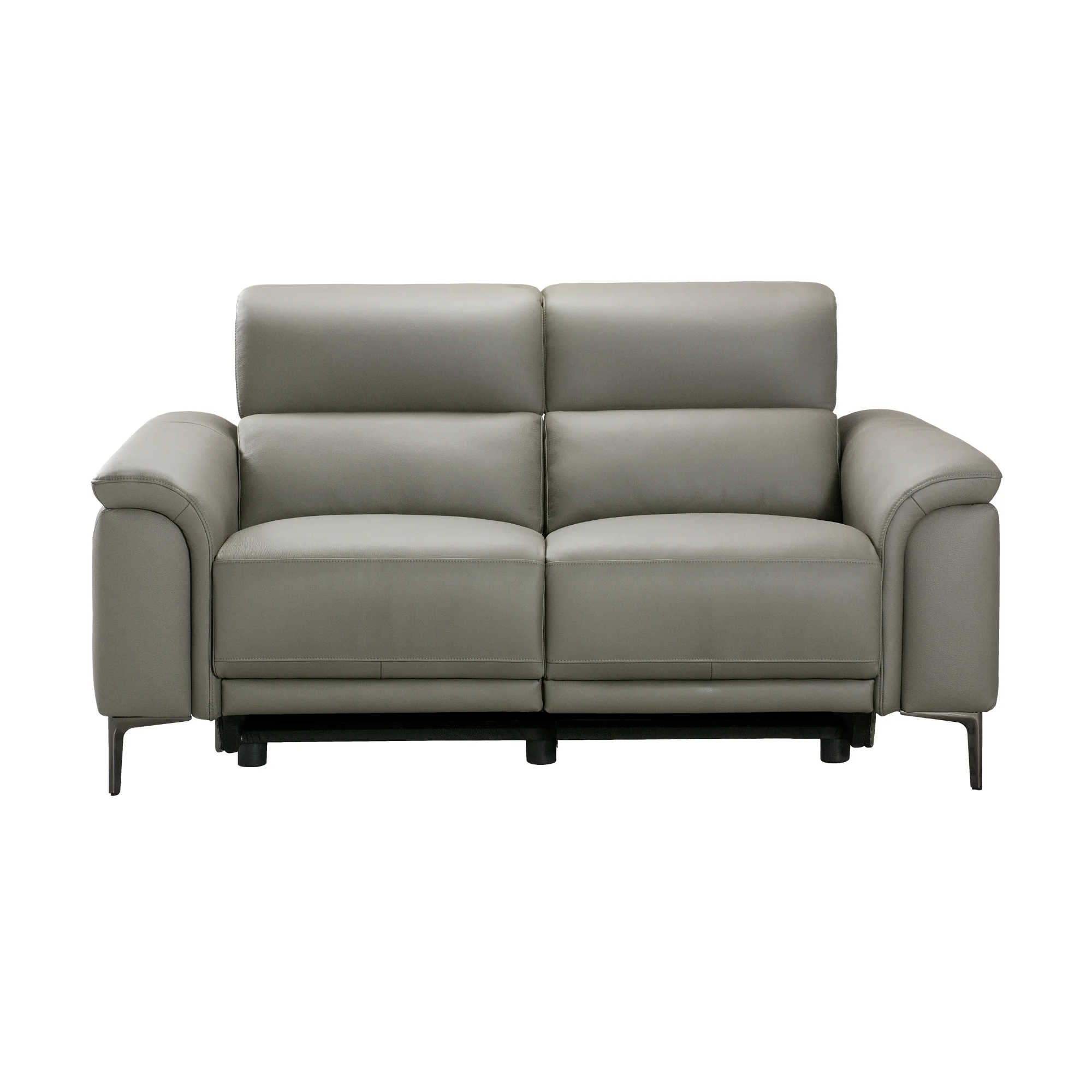 Mondrich 2 Seater Leather Electirc Recliner Sofa Lounge USB Charging Port Grey - Image 2