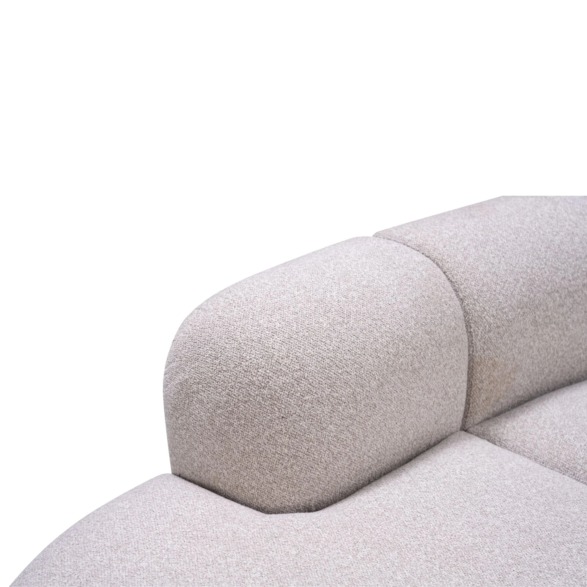 Montana 3 Seater Curved Fabric Sofa Champagne Beige - Image 7