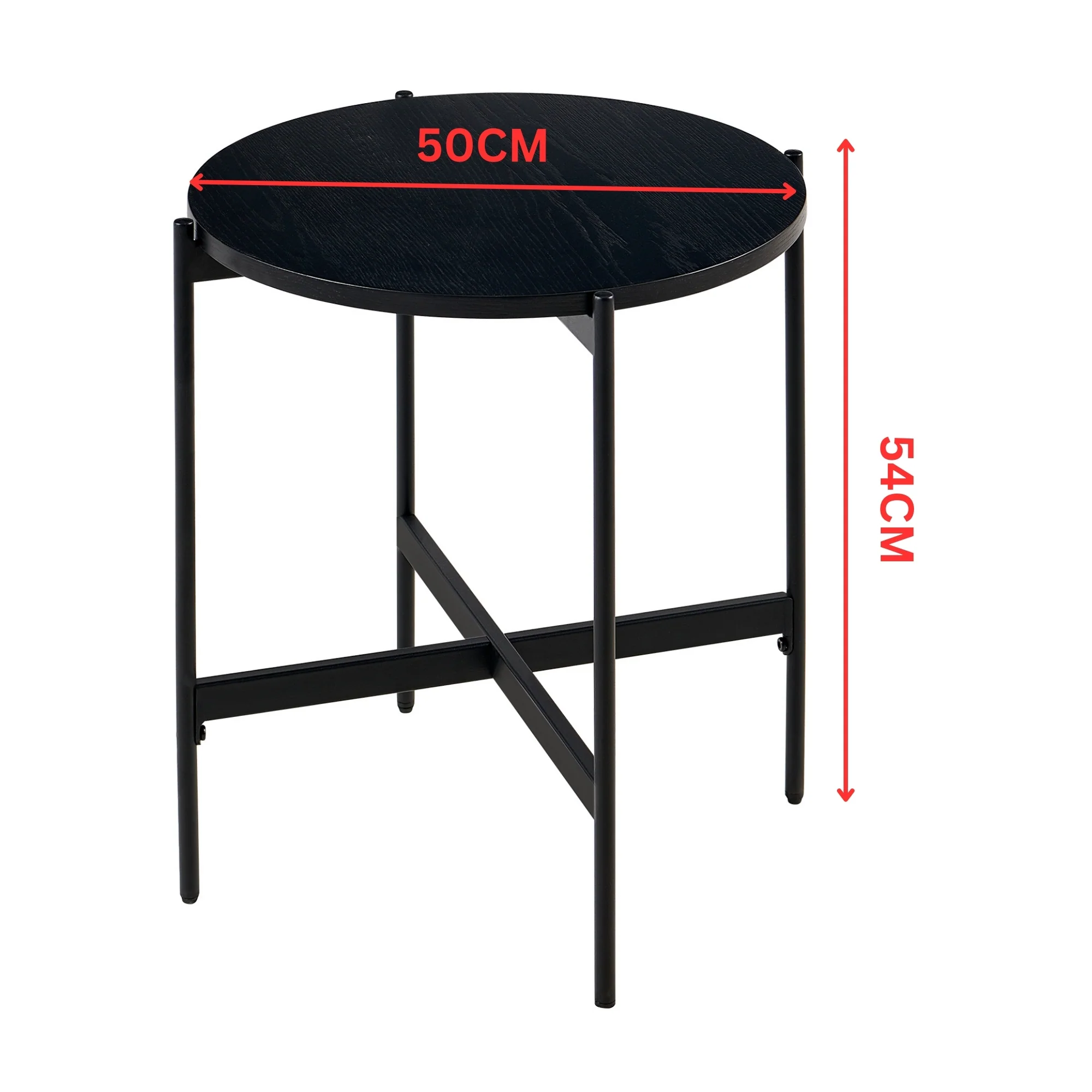 Montrel 50cm Round Lamp Table Black - Image 3