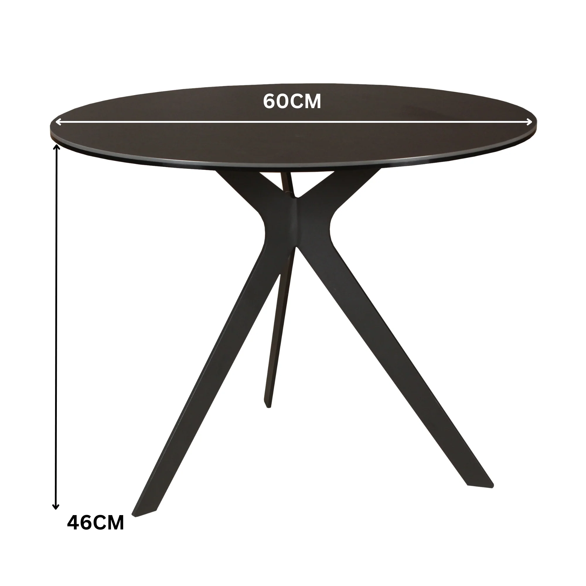 Neo 60cm Side Table Ceramic Tempered Glass Top Dark Grey - Image 3