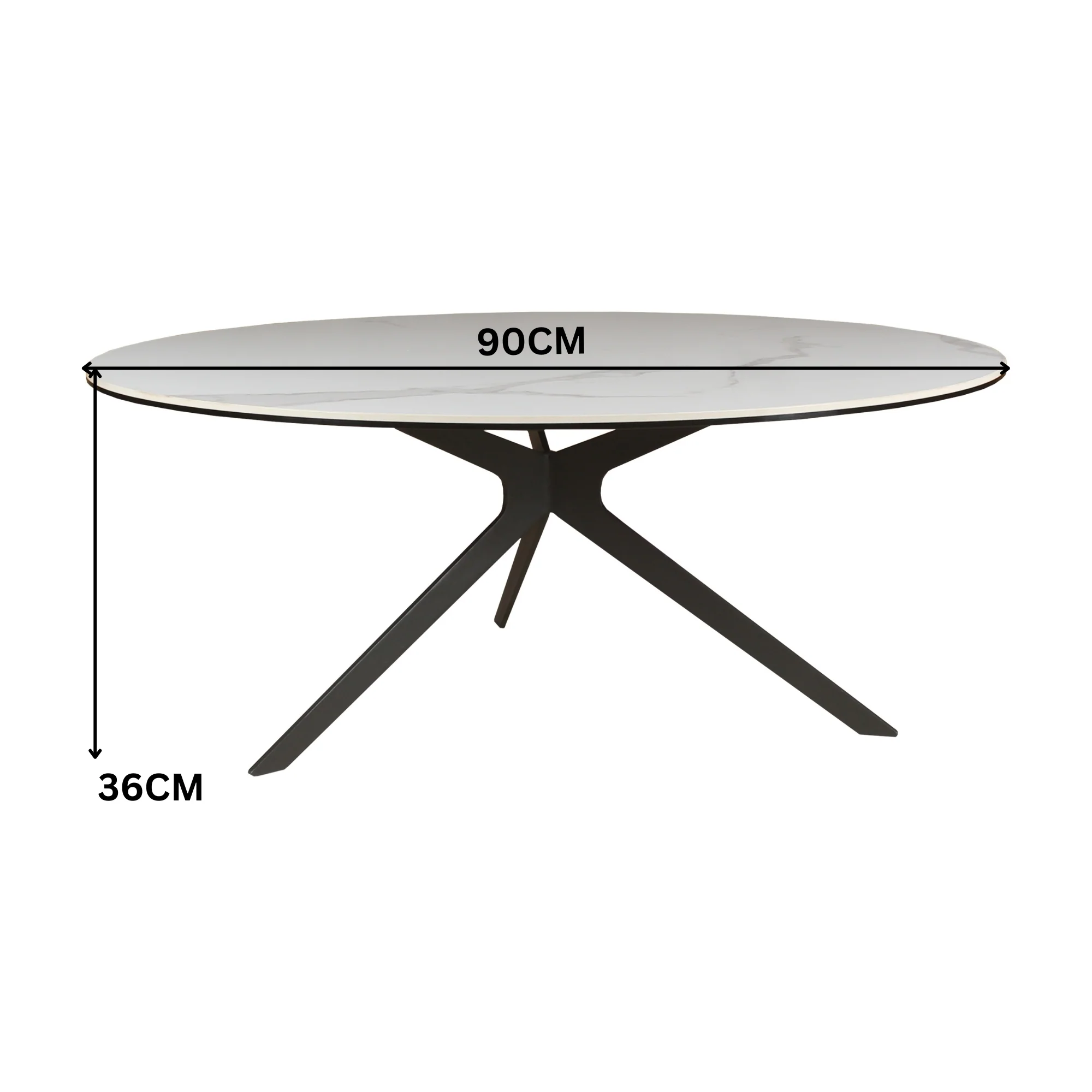 Neo 90cm Coffee Table Ceramic Tempered Glass Top White - Image 3