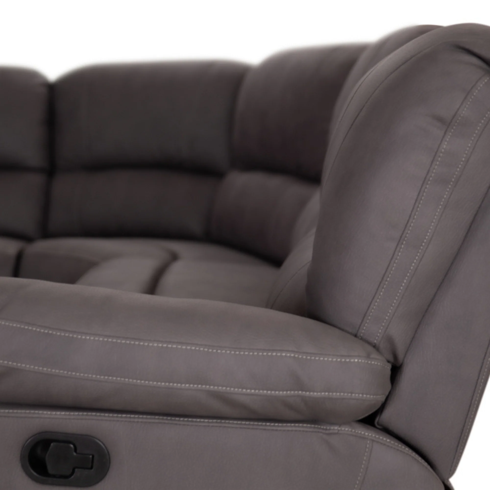 New Jersey 4 Seater Corner Modular Recliner Sofa Rhino Fabric Lounge Coffee Brown - Image 5