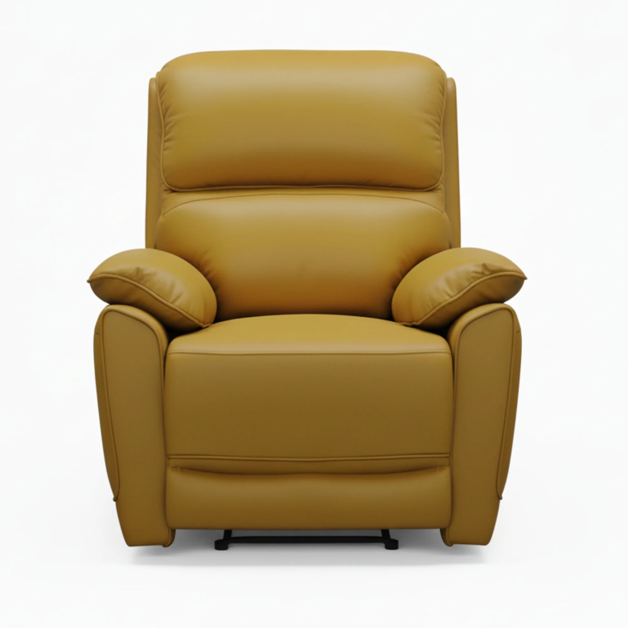 New York 3+1+1 Seater Manual Recliner Genuine Leather Mustard Orange - Image 4