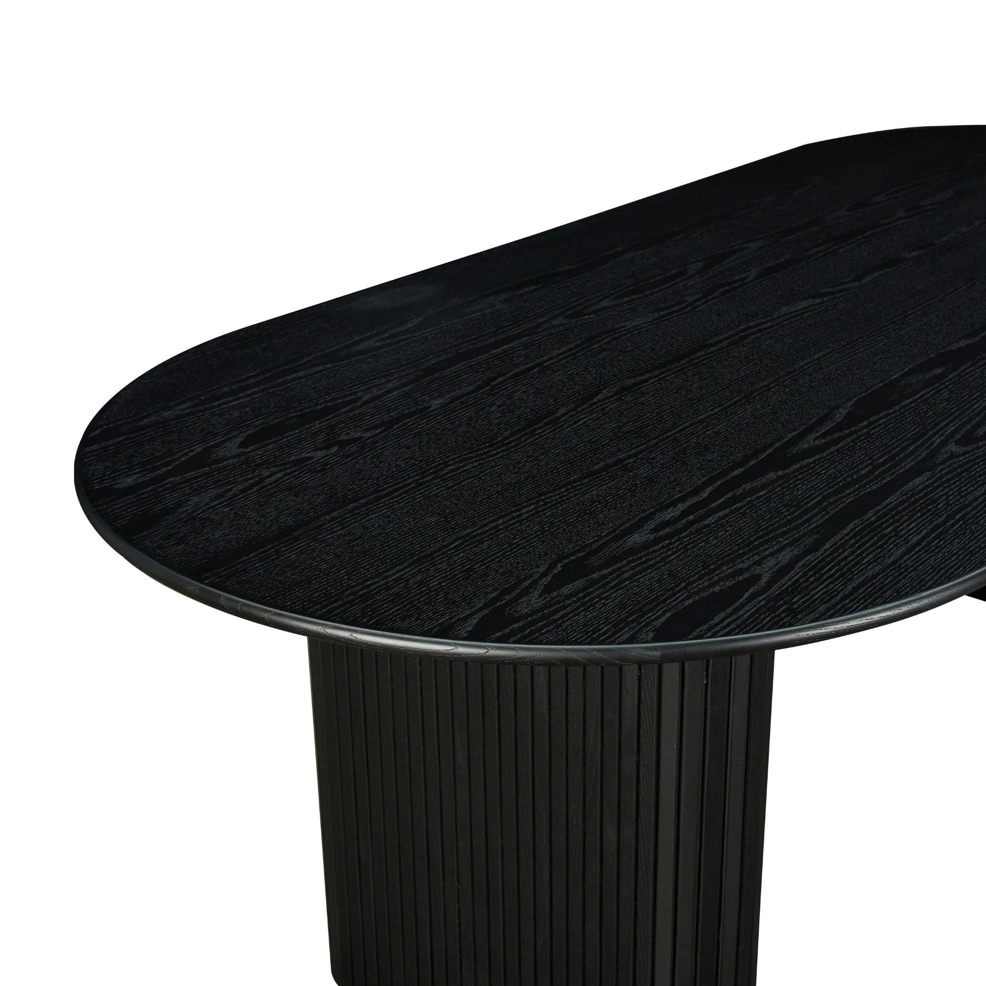 Noir 220cm Timber Oval Dining Table Black - Image 3