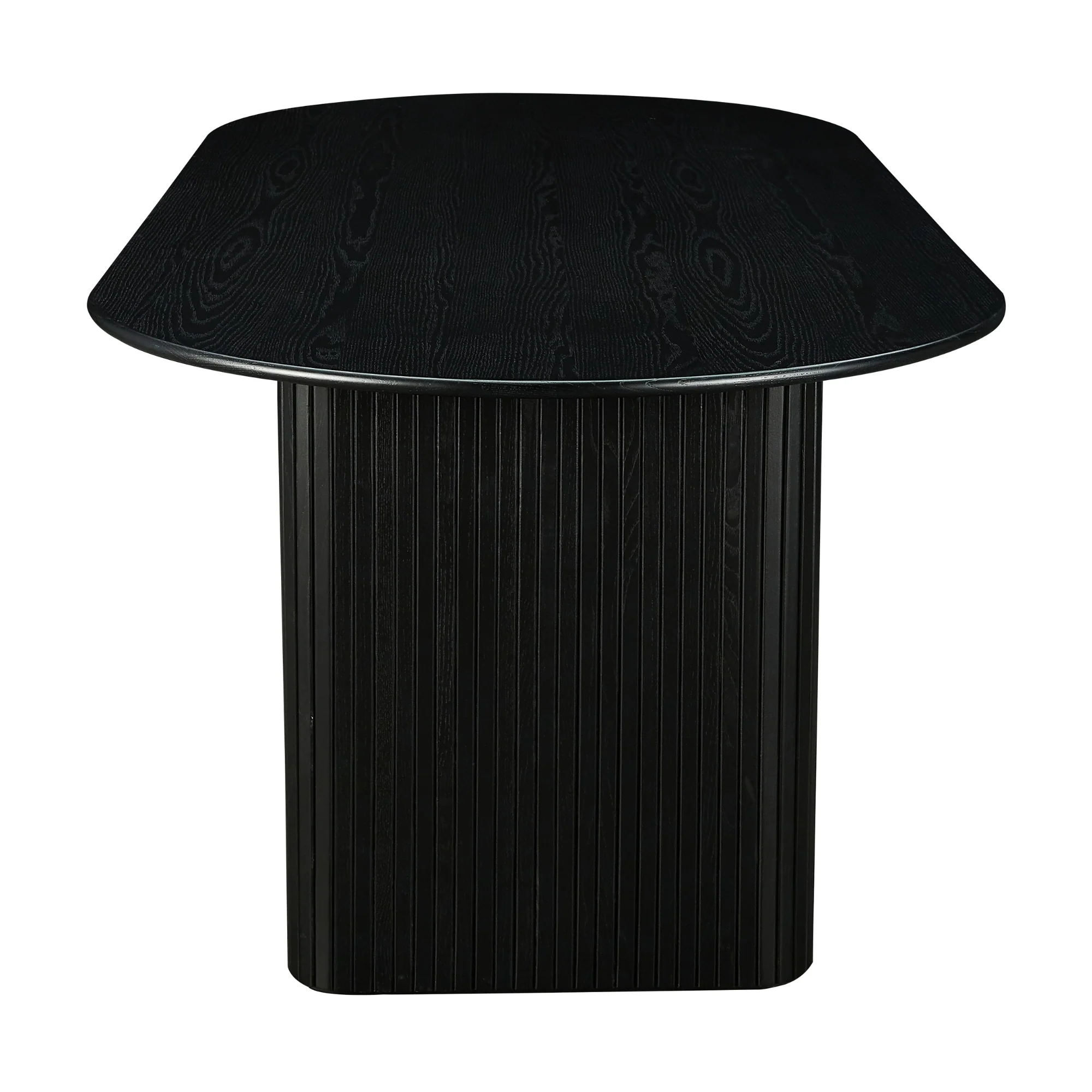 Noir 220cm Timber Oval Dining Table Black - Image 5