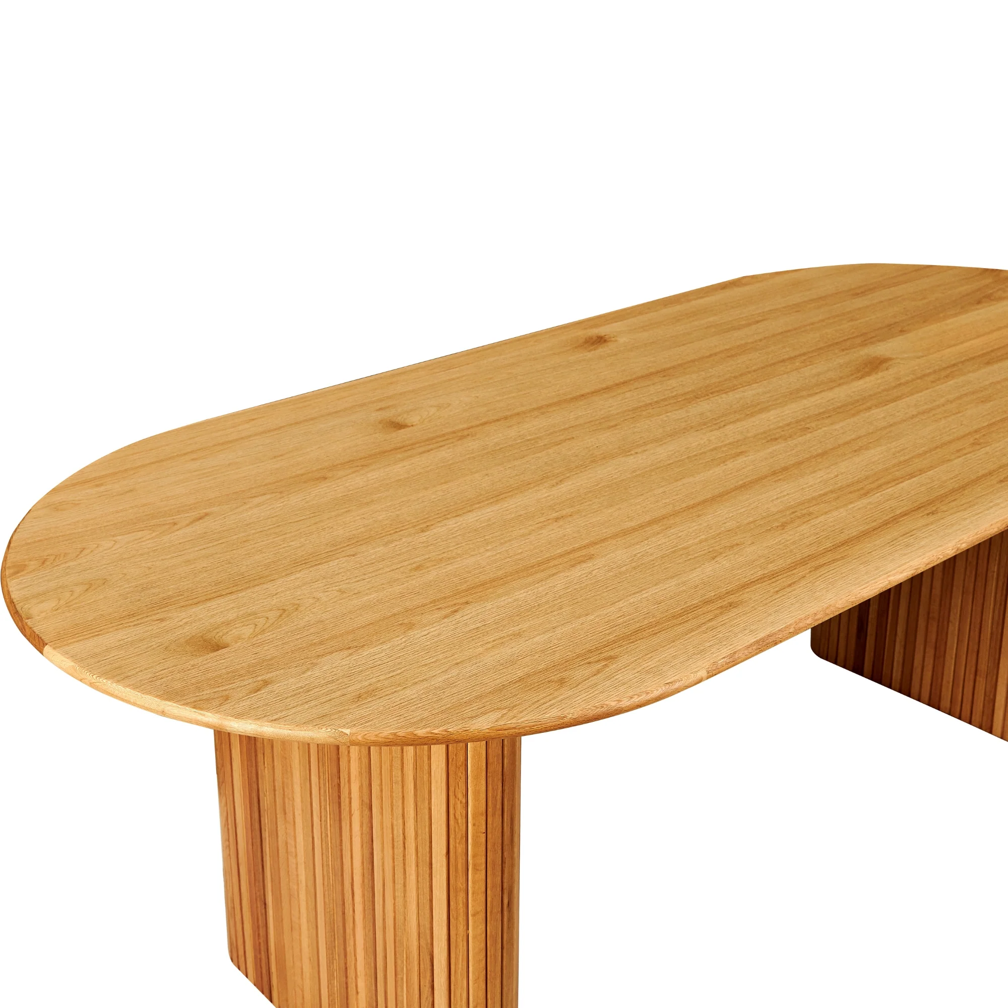 Noir 220cm Timber Oval Dining Table Natural - Image 3