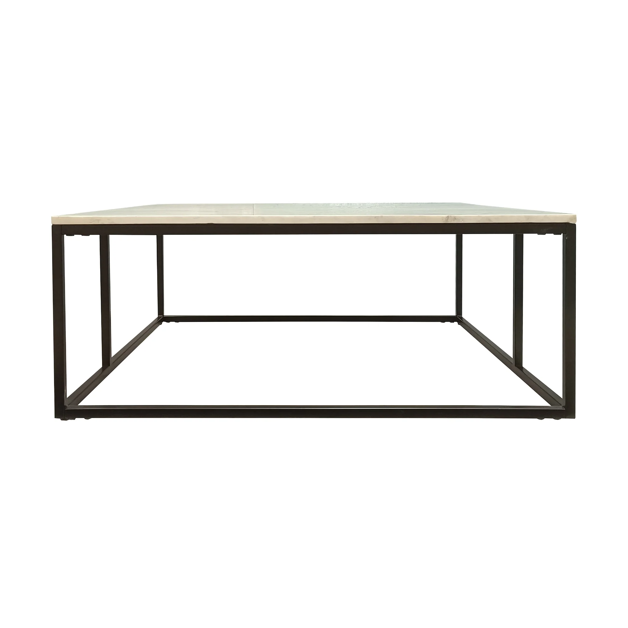 Nomad 100cm Square Marble Coffee Table White - Image 4