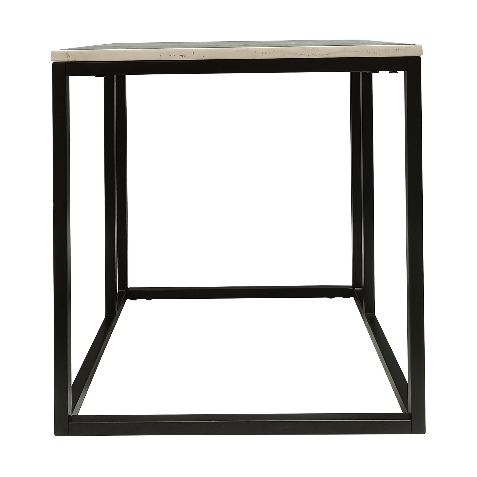 Nomad 50cm Square Marble Lamp Table White - Image 4