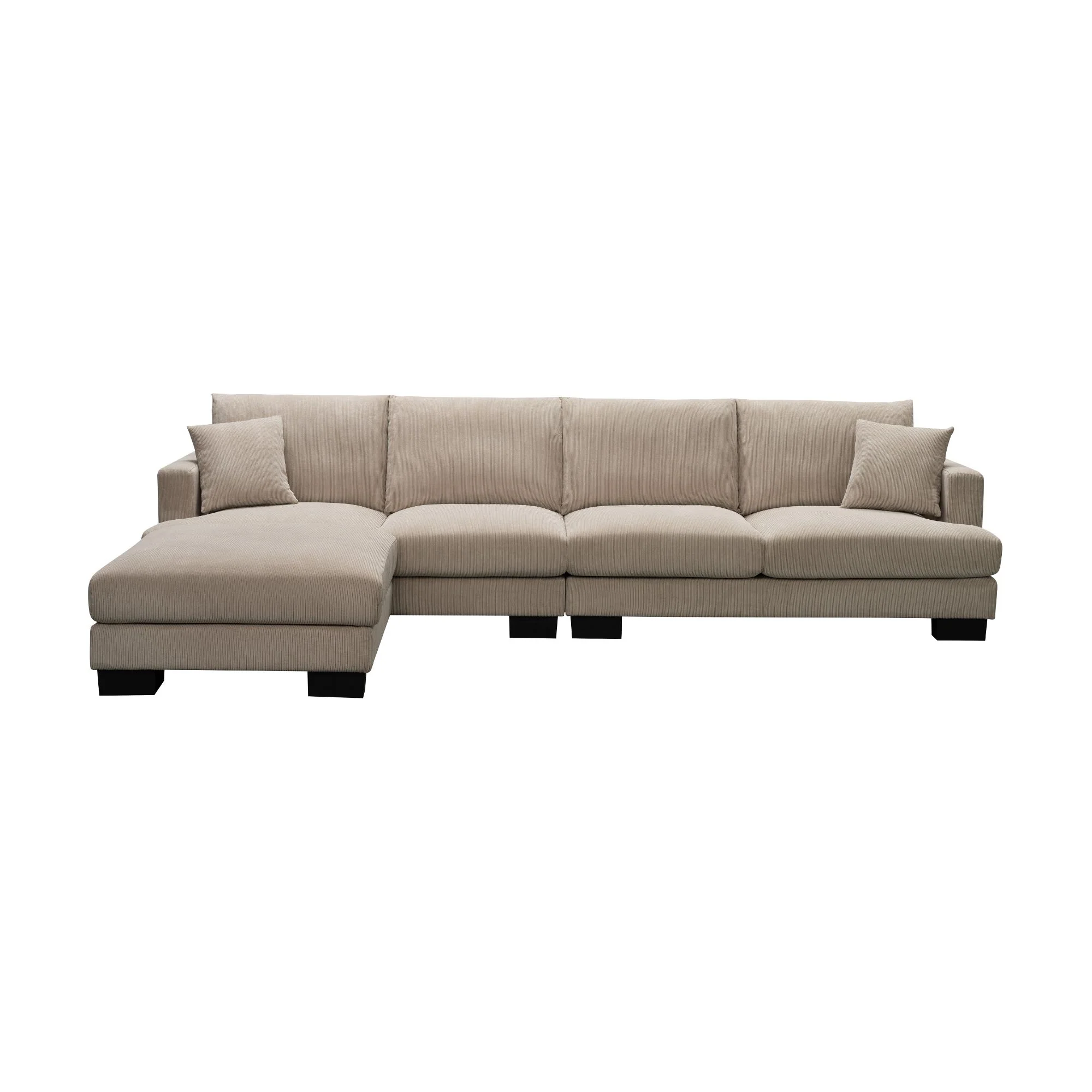 Nordic 5 Seater Modular Corner Sofa Lounge Ottoman Chaise Beige - Image 2