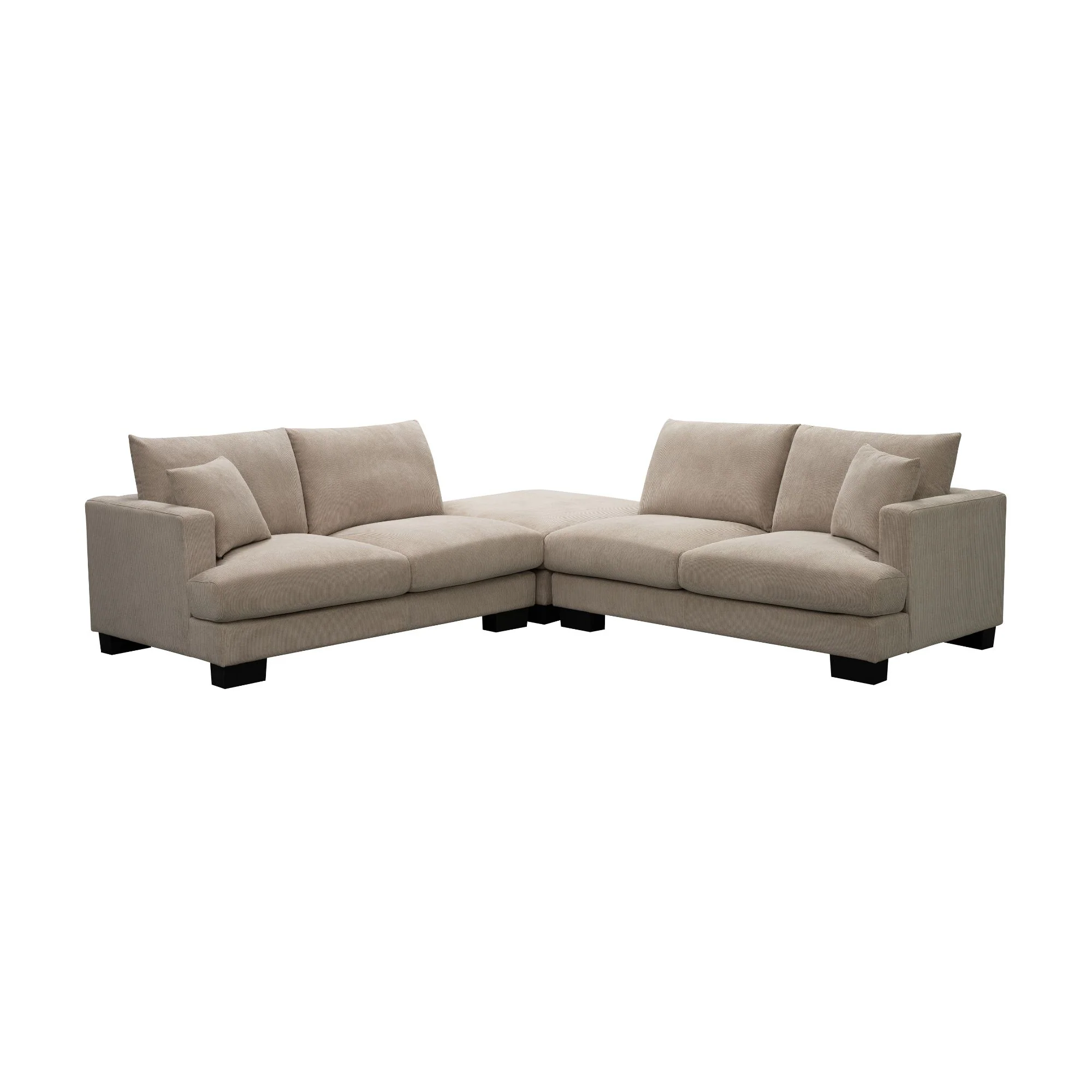 Nordic 5 Seater Modular Corner Sofa Lounge Ottoman Chaise Beige - Image 6