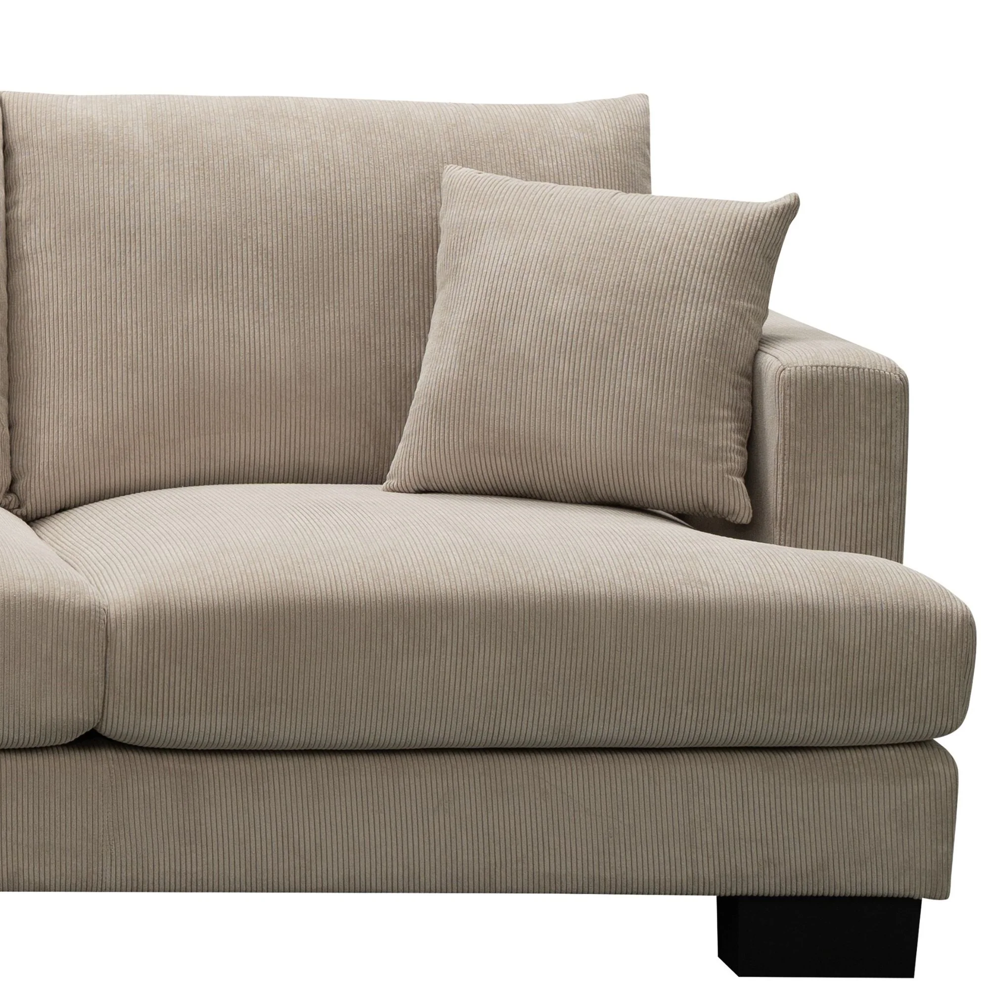Nordic 5 Seater Modular Corner Sofa Lounge Ottoman Chaise Beige - Image 7