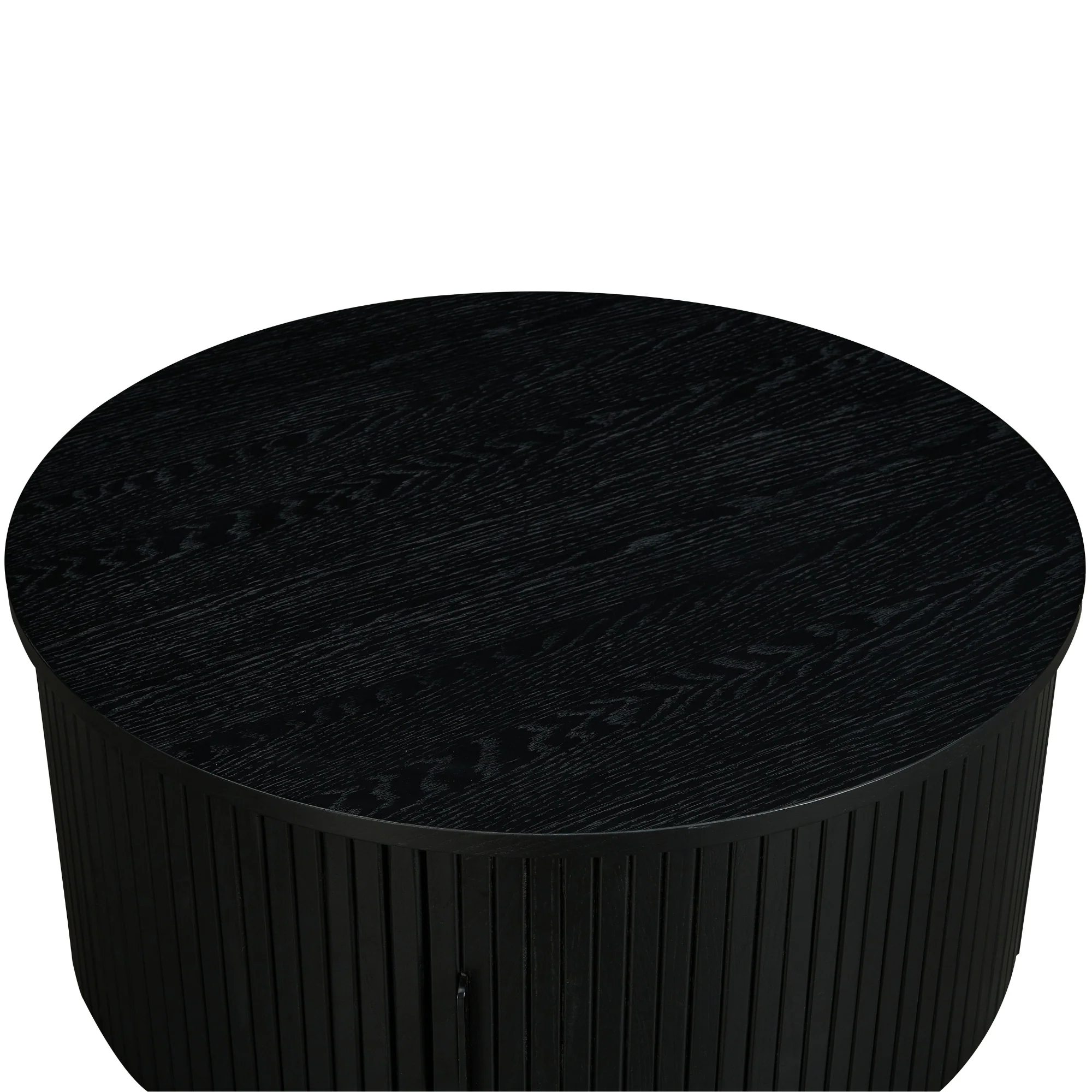 Norman 80cm Timber Round Coffee Table Black - Image 3