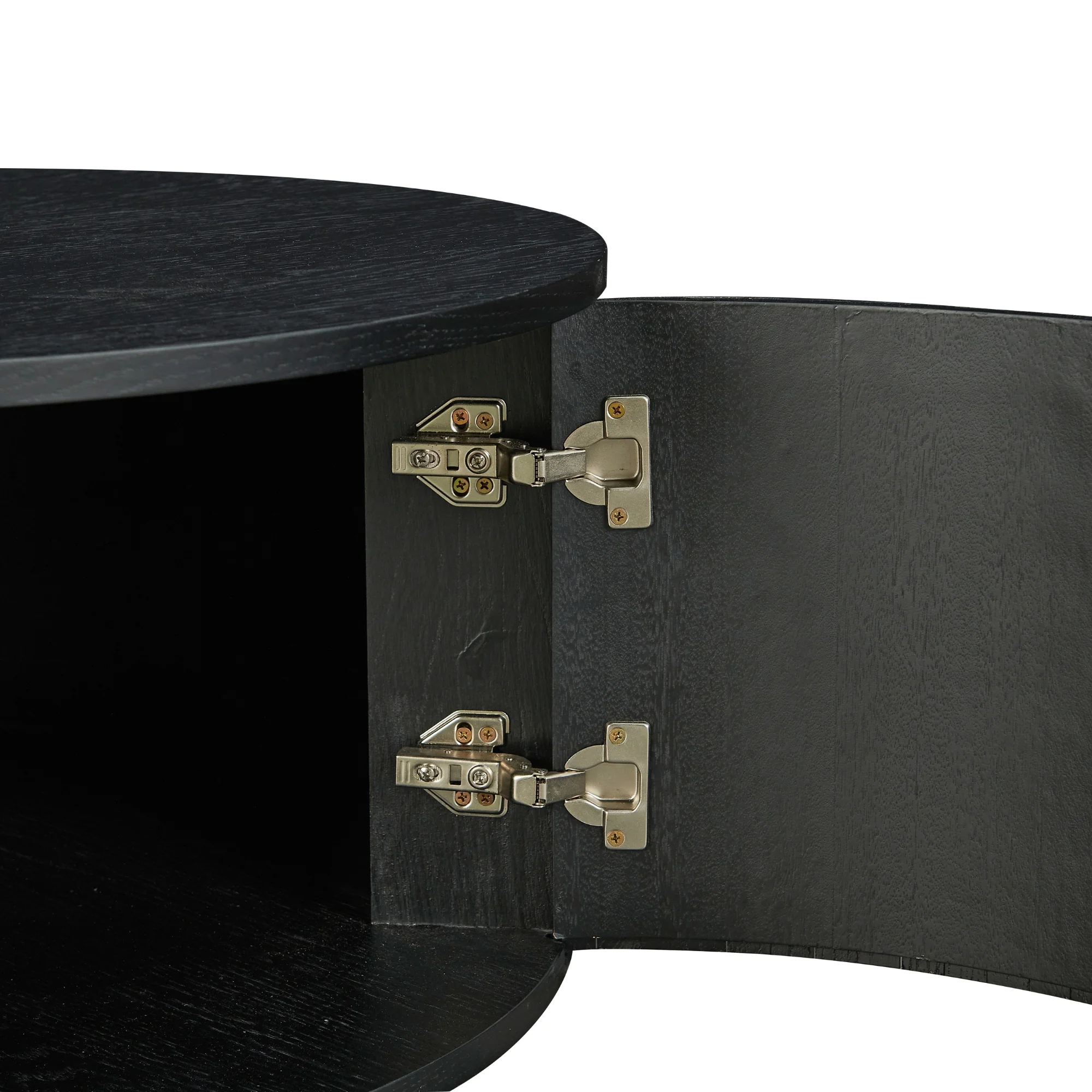 Norman 80cm Timber Round Coffee Table Black - Image 6