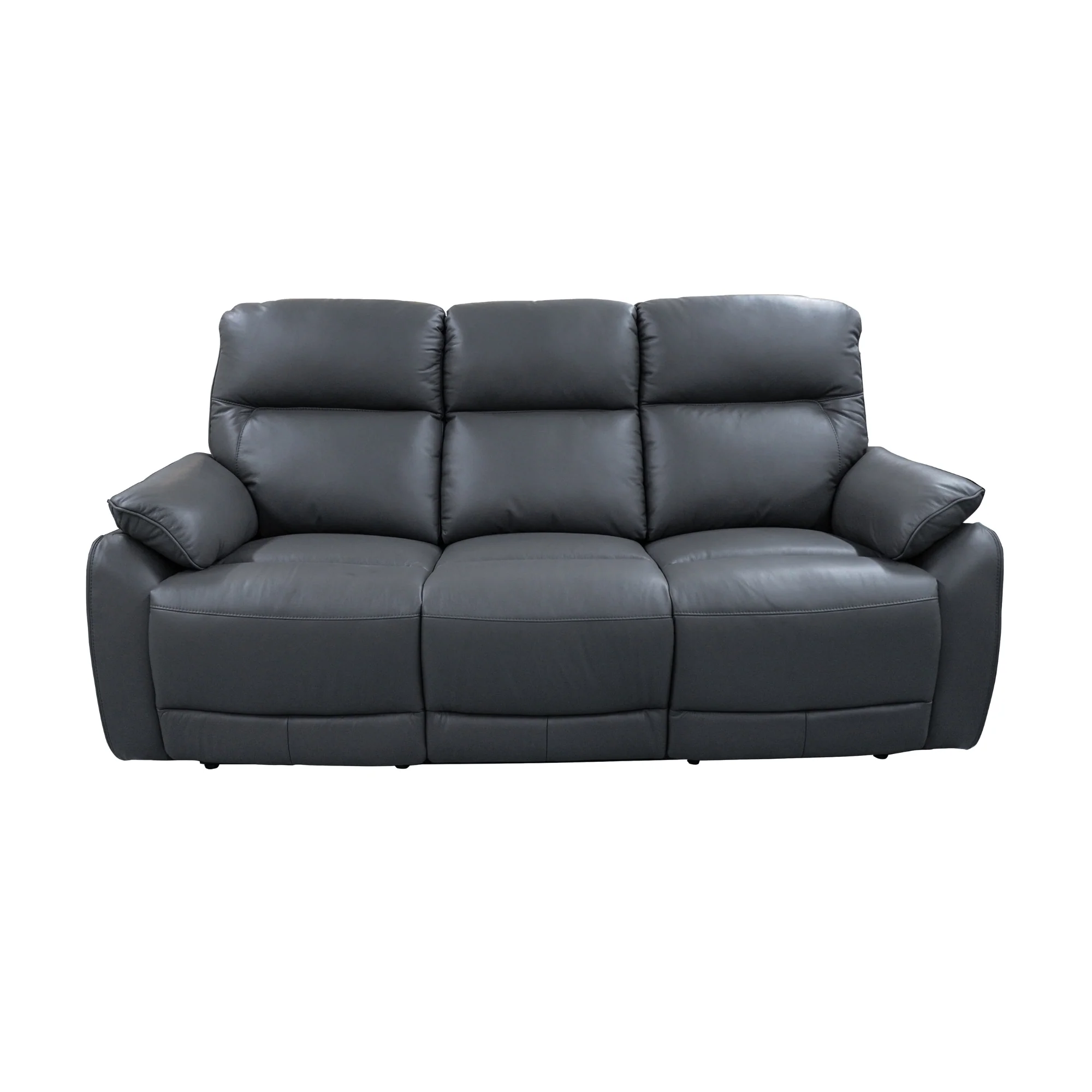 North Star 1+1+3 Seater Electric Power Genuine Leather Recliner Sofa Lounge Graphite Grey - Image 5