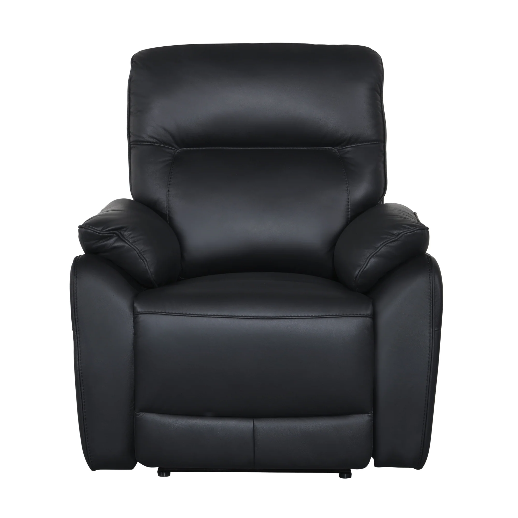 North Star Single Seater Electric Power Genuine Leather Recliner Sofa Lounge Black - Image 4