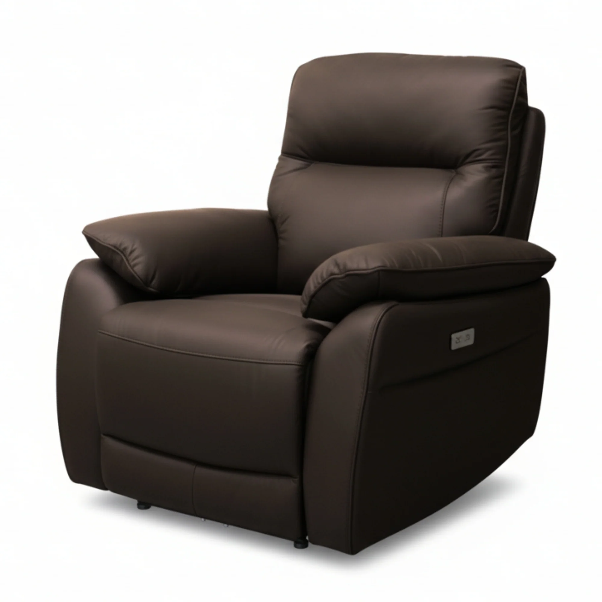 North Star Single Seater Electric Power Genuine Leather Recliner Sofa Lounge Chocolate - Image 2