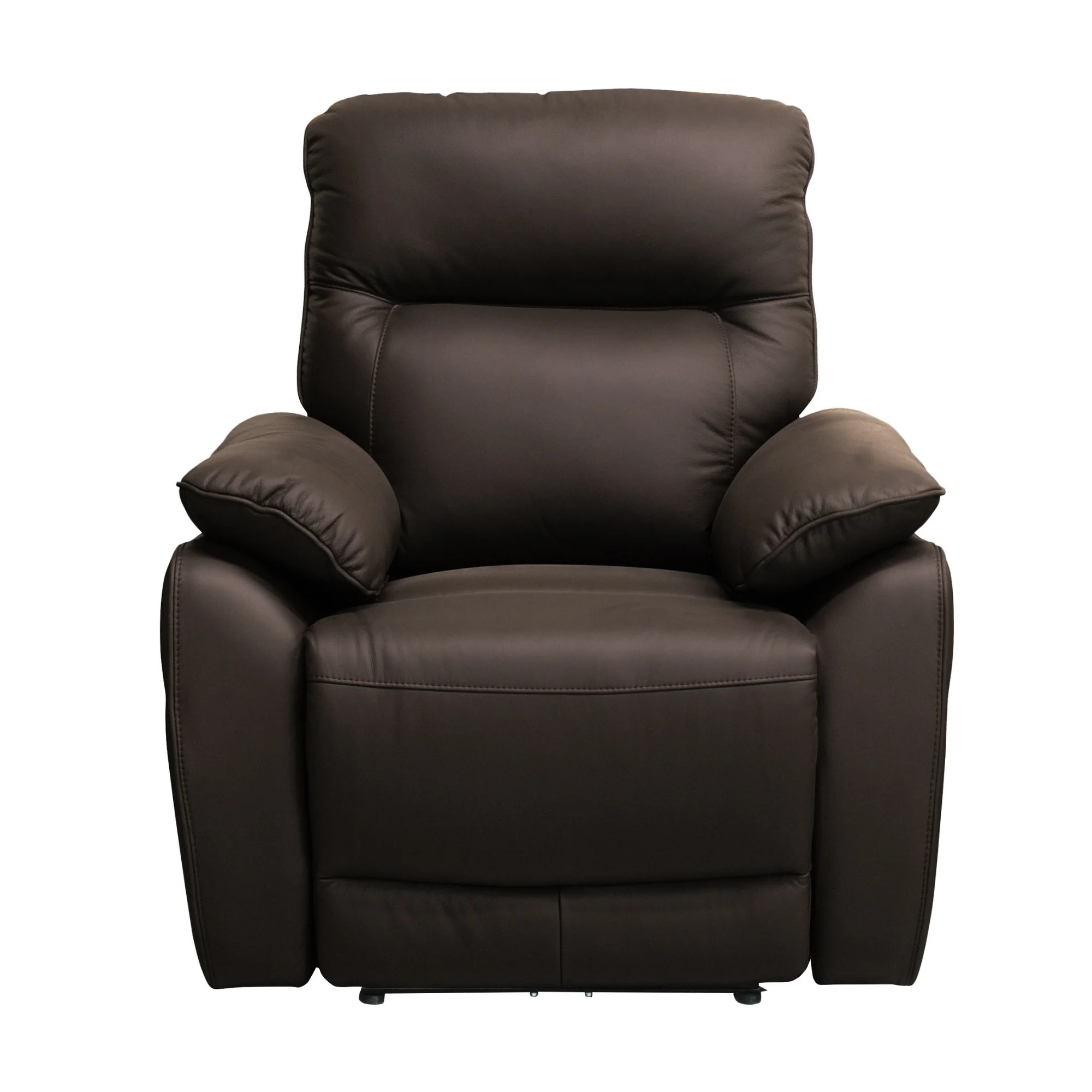 North Star Single Seater Electric Power Genuine Leather Recliner Sofa Lounge Chocolate - Image 4