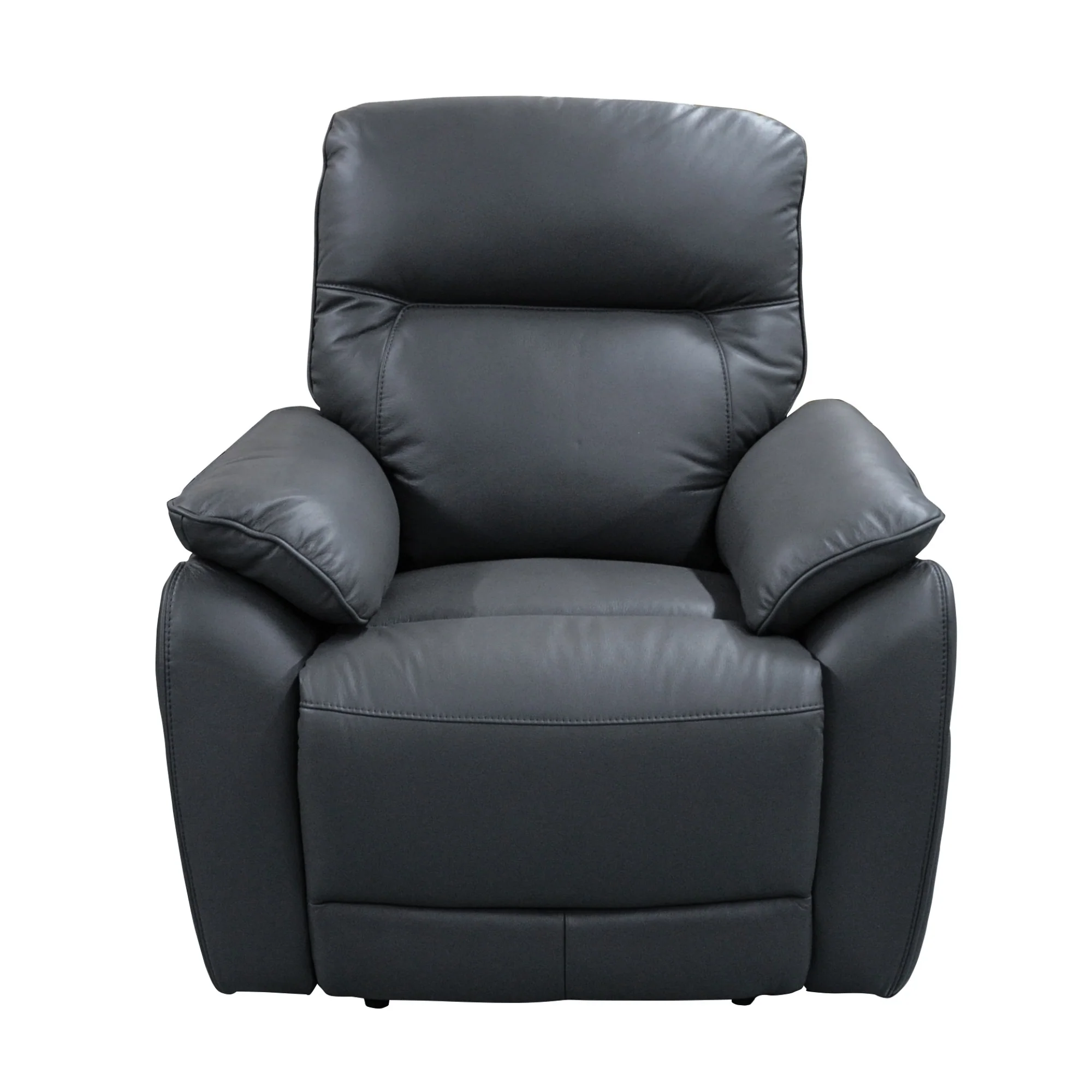 North Star Single Seater Electric Power Genuine Leather Recliner Sofa Lounge Graphite Grey - Image 4