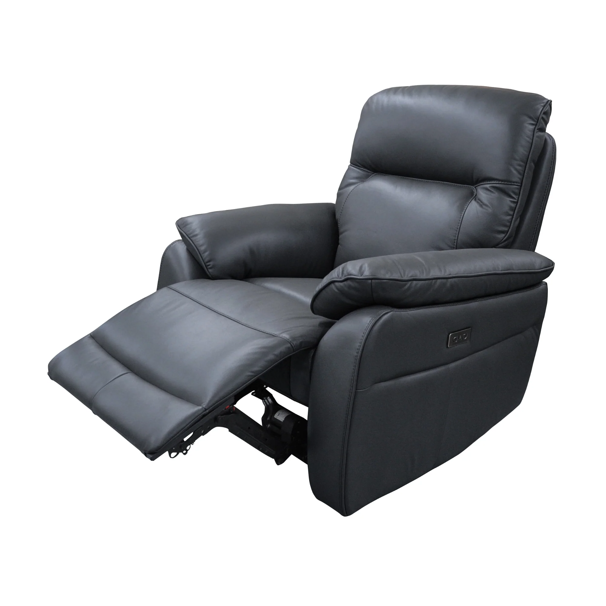 North Star Single Seater Electric Power Genuine Leather Recliner Sofa Lounge Graphite Grey - Image 5