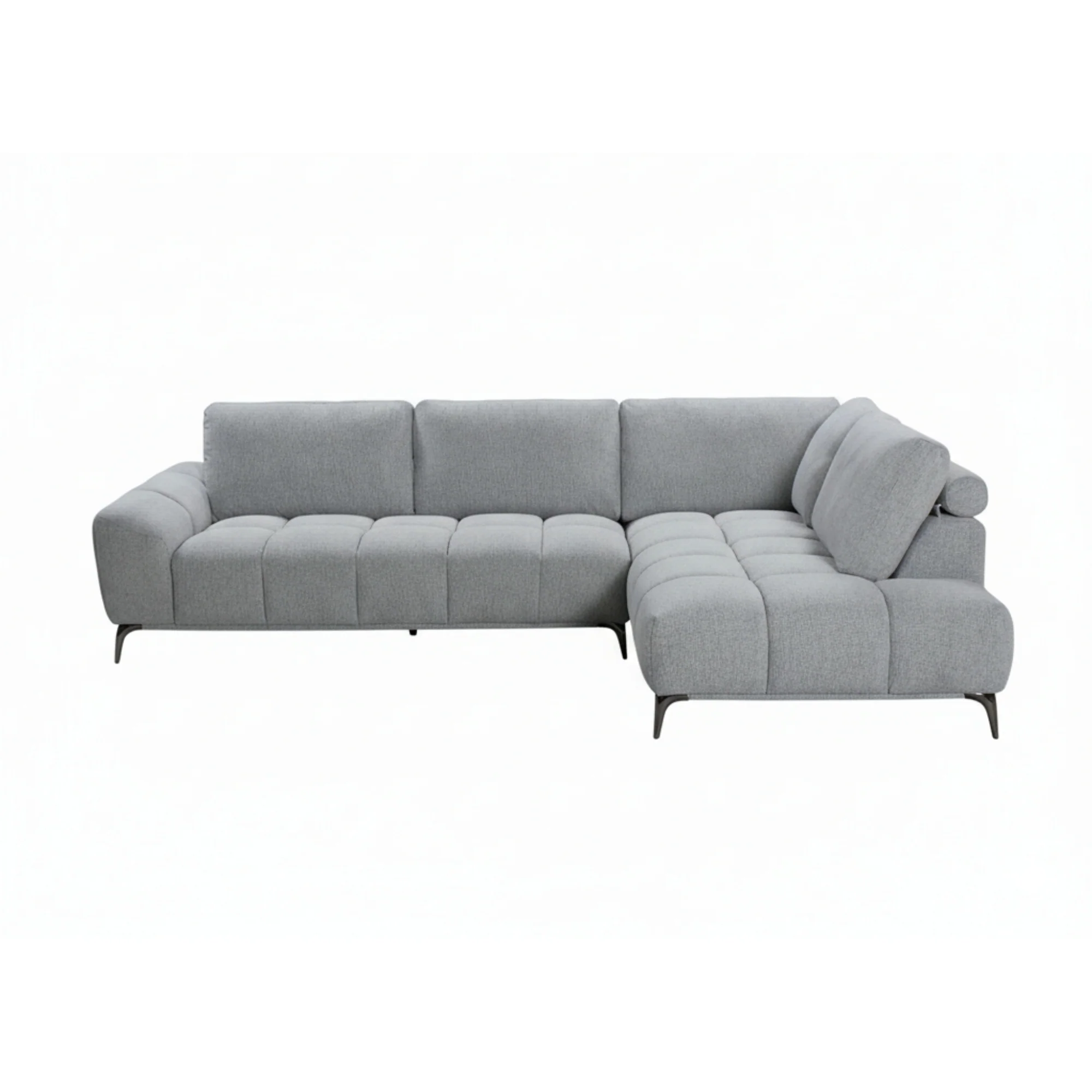 Odessa 3 Seater Corner Sofa Fabric Lounge RHF Chaise Slate Grey - Image 2