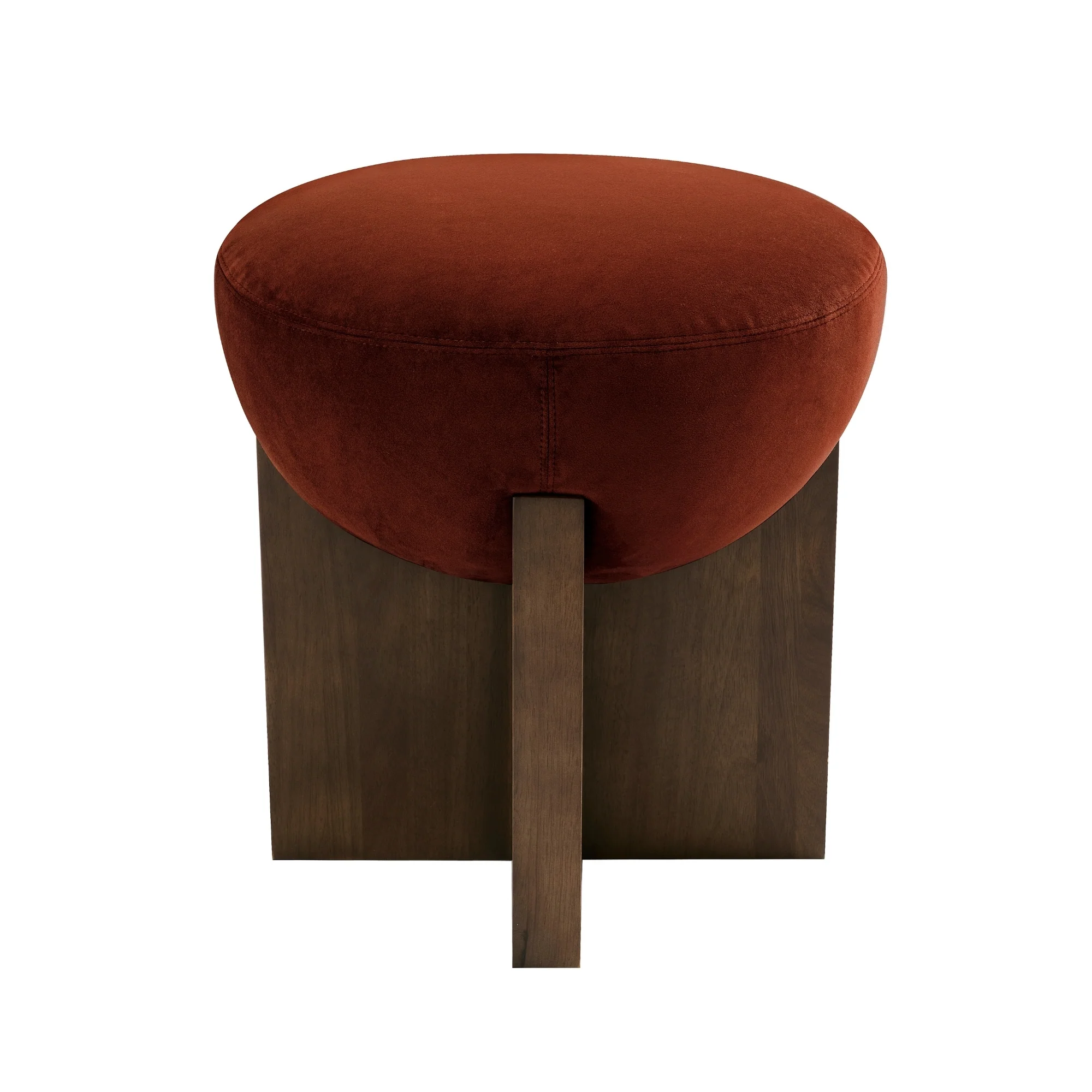 Olivia 44cm Velvet Ottoman Caramel - Image 2
